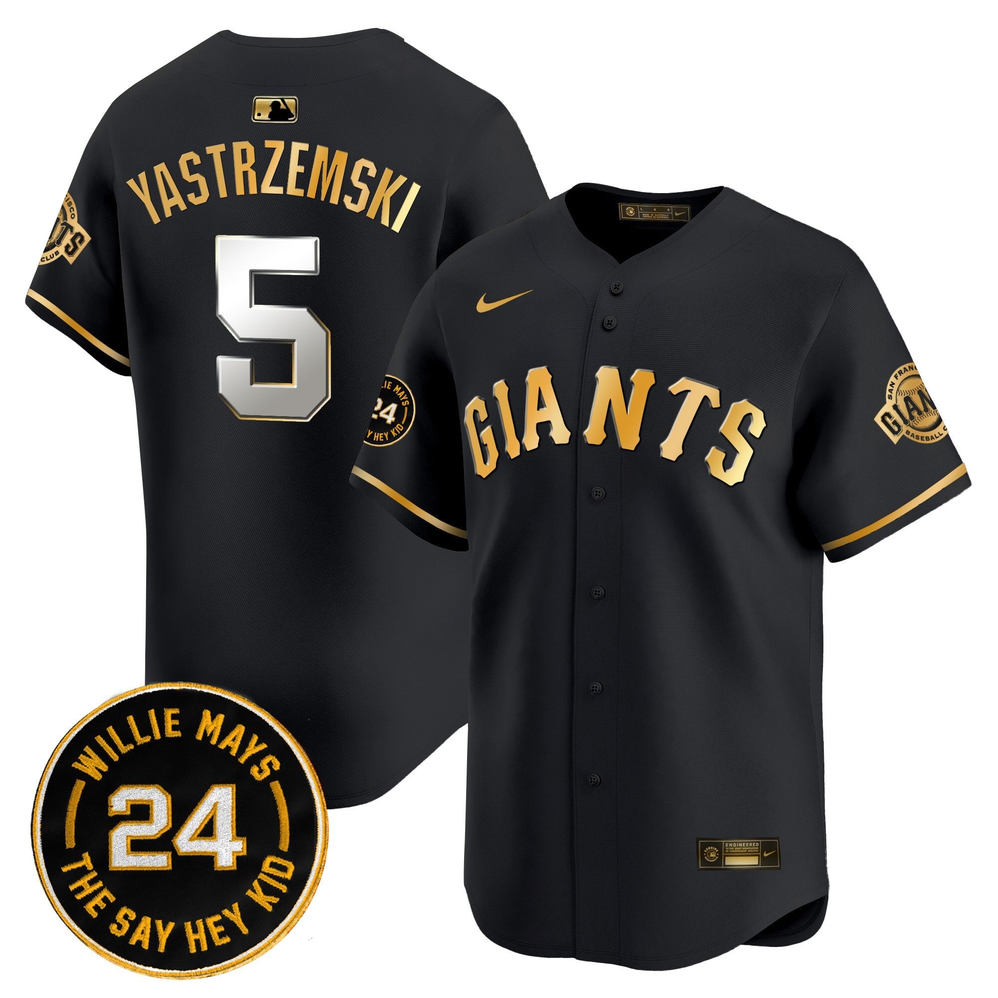 Men’s San Francisco 2025 Willie Mays Patch Vapor Premier Limited Jersey