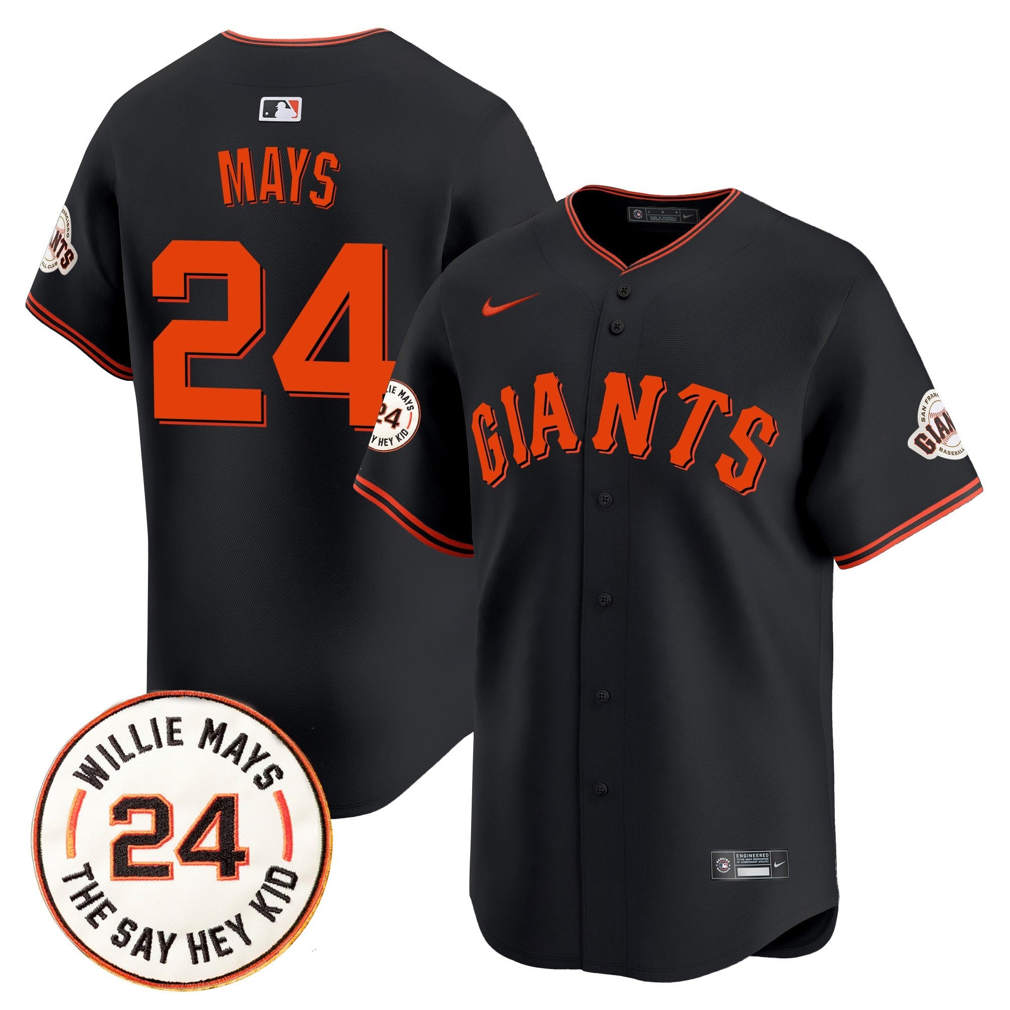 Men’s San Francisco 2025 Willie Mays Patch Vapor Premier Limited Jersey