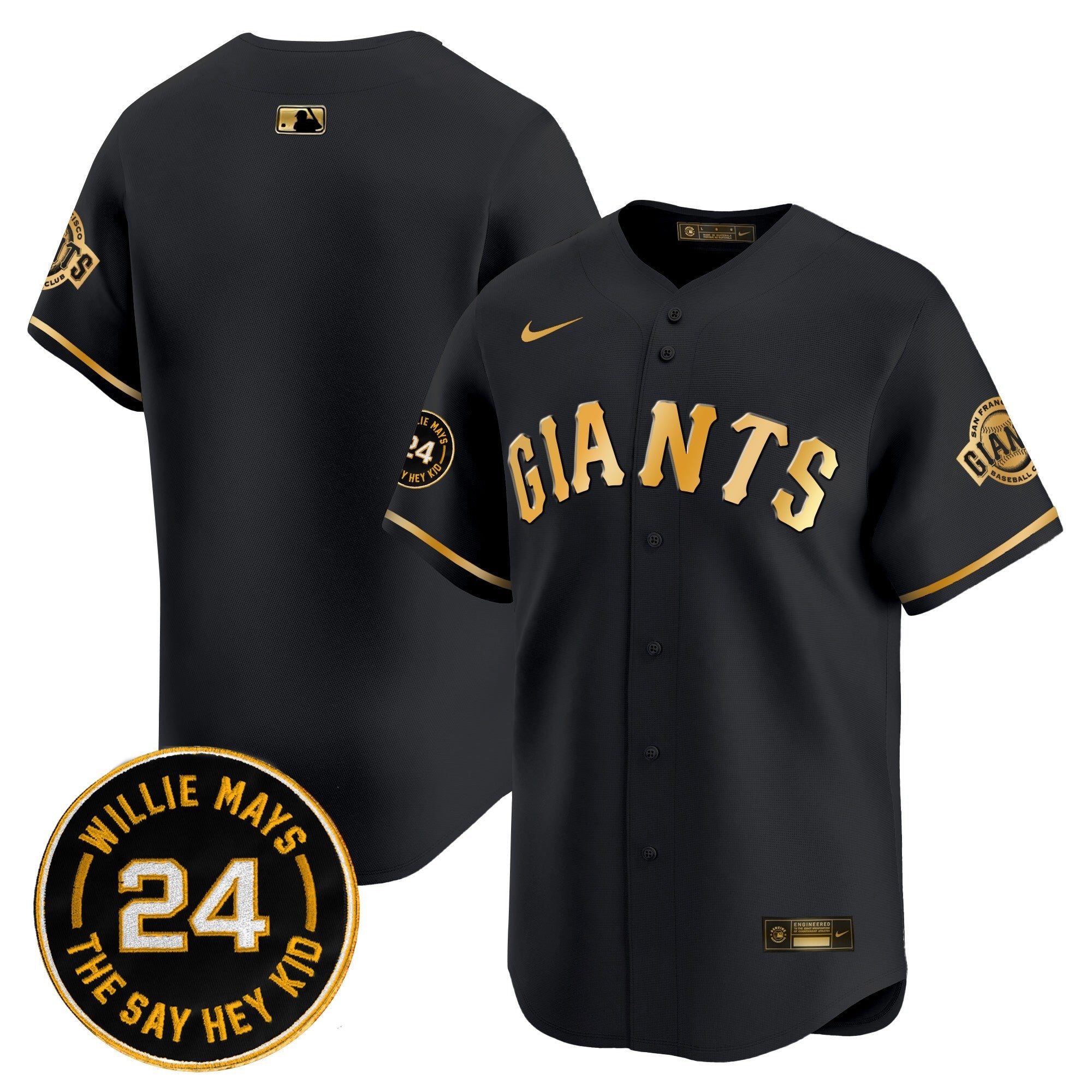 Men’s San Francisco 2025 Willie Mays Patch Vapor Premier Limited Jersey