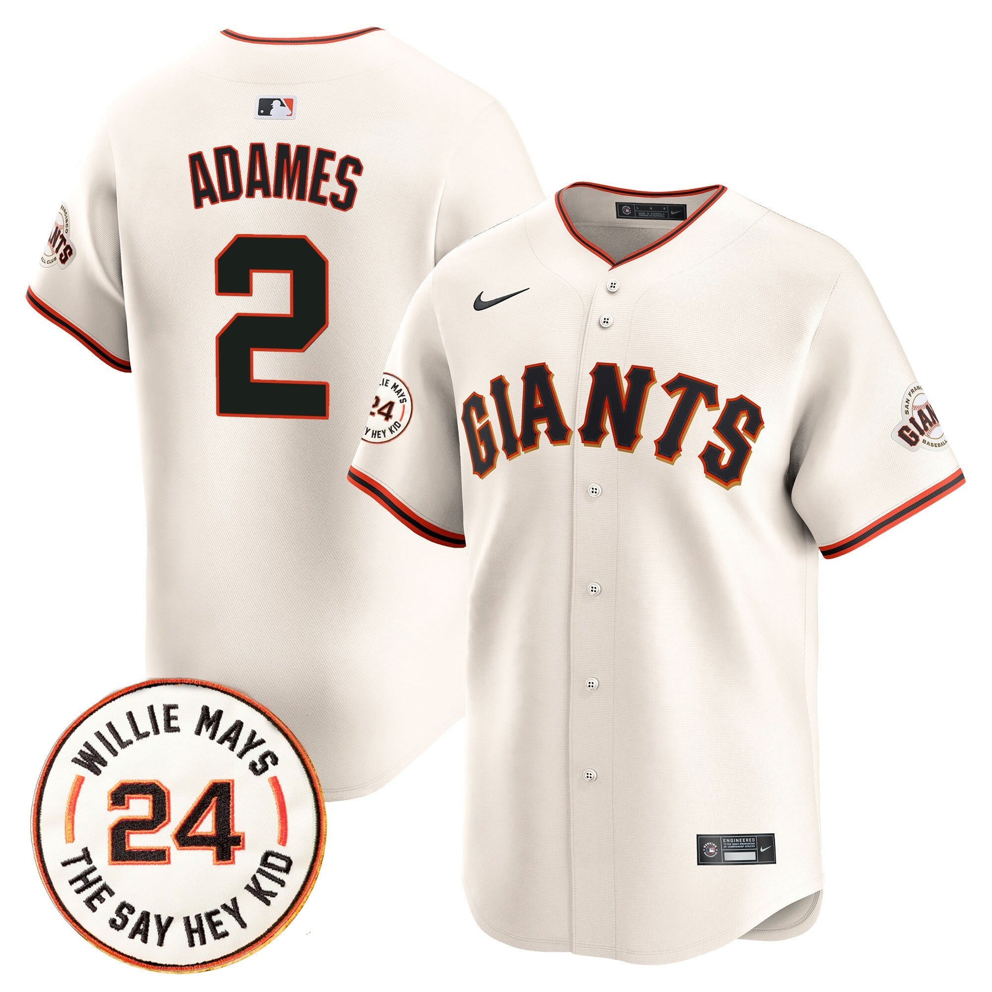 Men’s San Francisco 2025 Willie Mays Patch Vapor Premier Limited Jersey