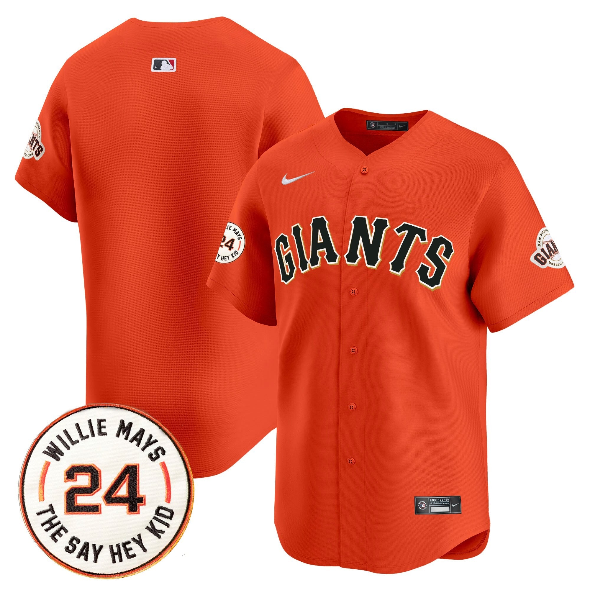 Men’s San Francisco 2025 Willie Mays Patch Vapor Premier Limited Jersey