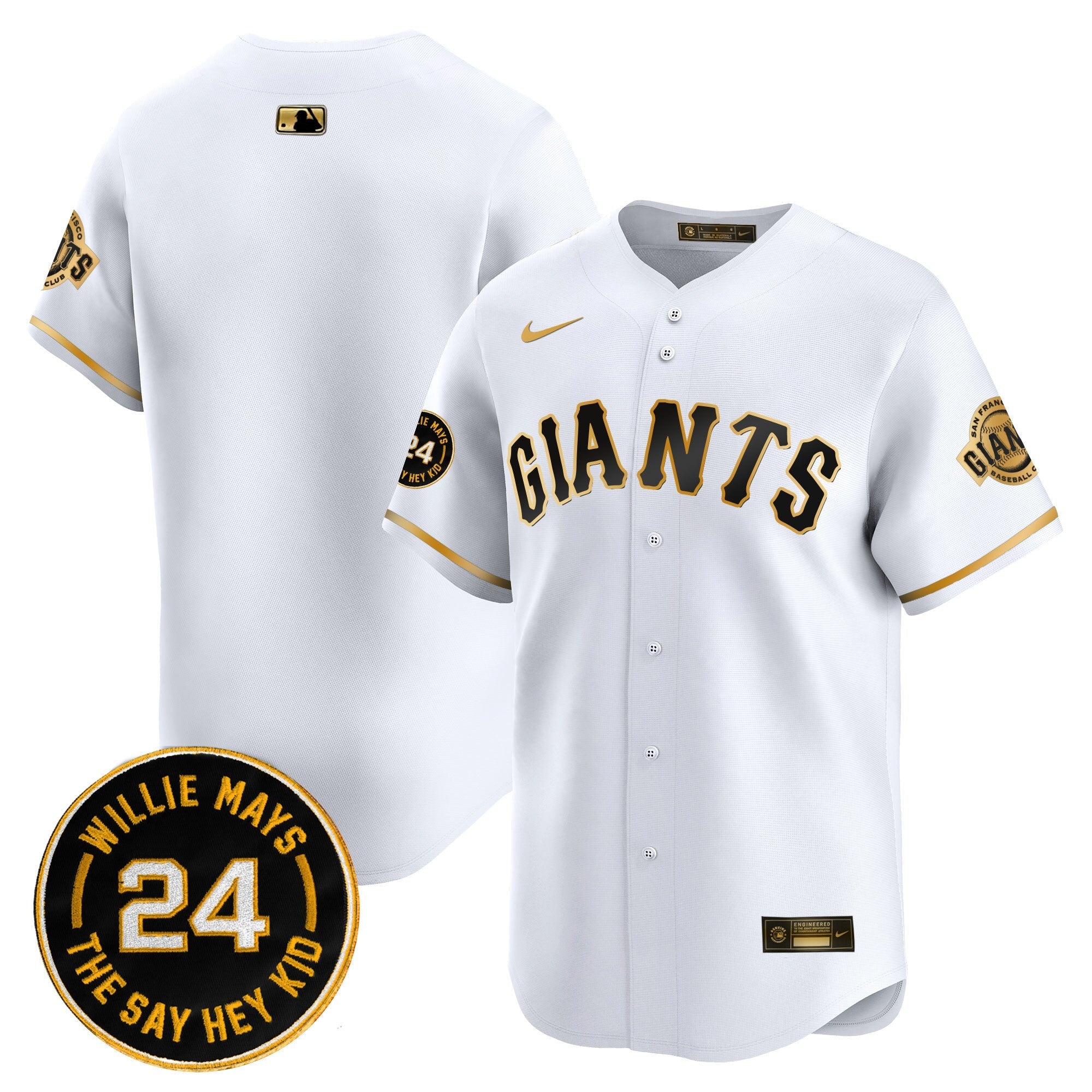 Men’s San Francisco 2025 Willie Mays Patch Vapor Premier Limited Jersey