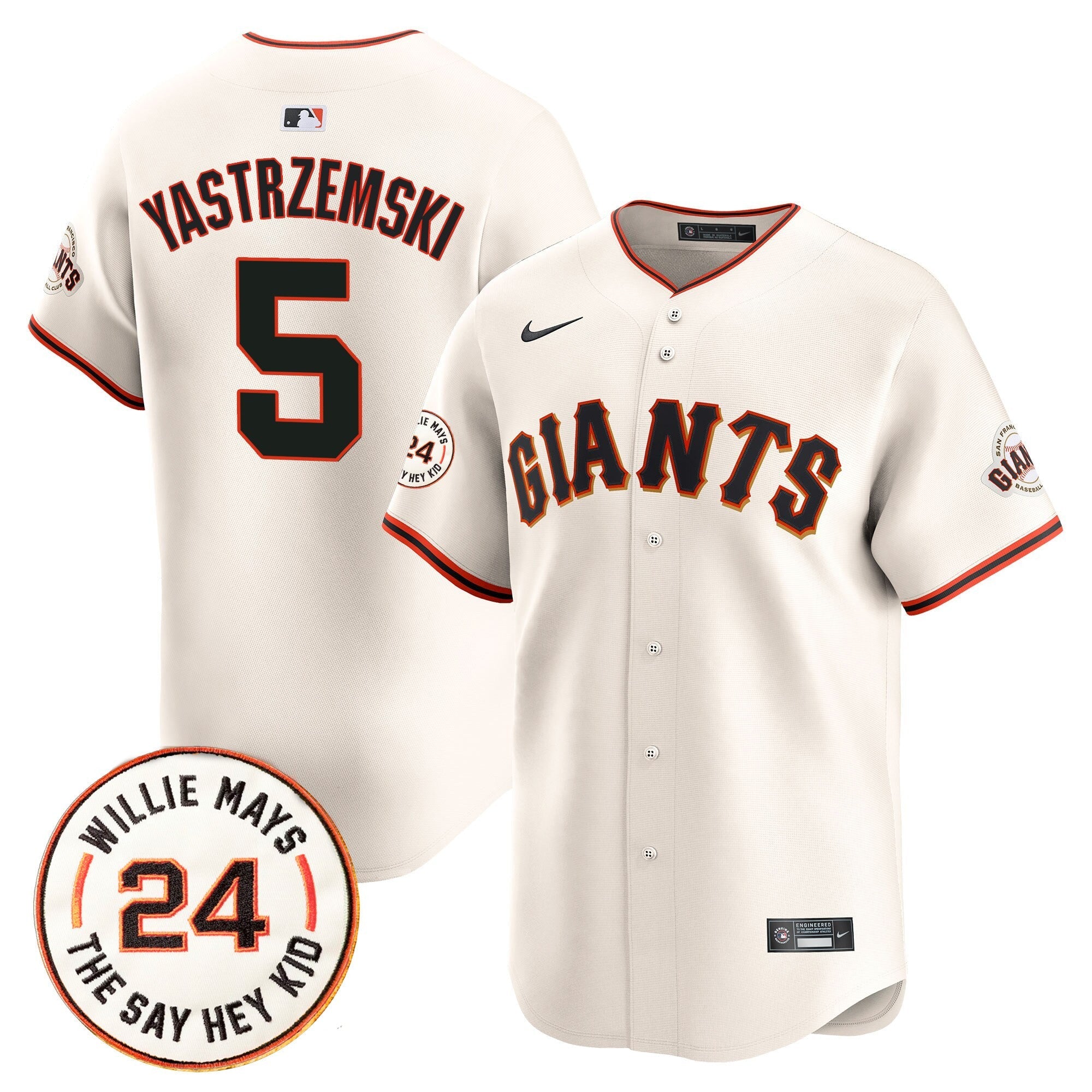 Men’s San Francisco 2025 Willie Mays Patch Vapor Premier Limited Jersey