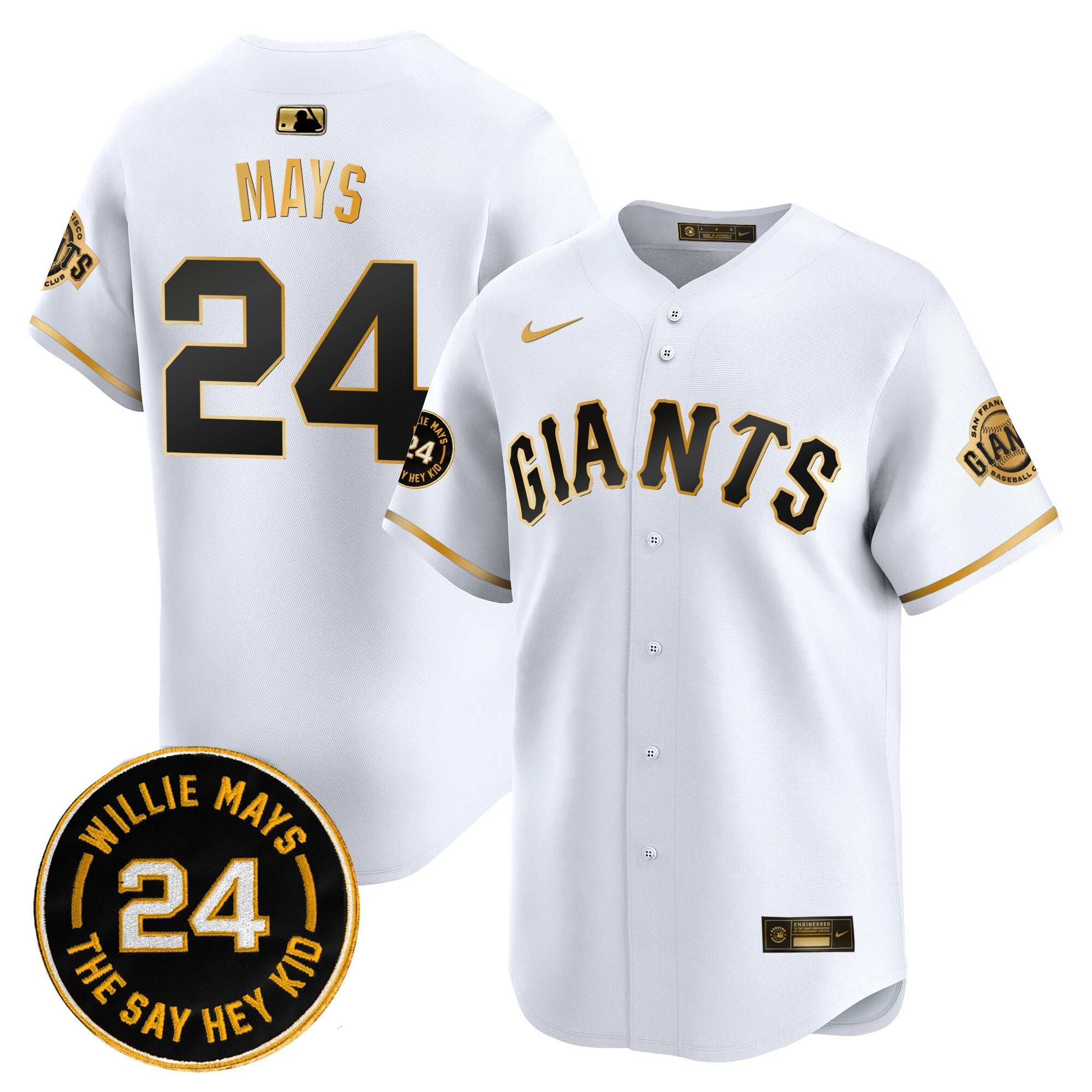 Men’s San Francisco 2025 Willie Mays Patch Vapor Premier Limited Jersey
