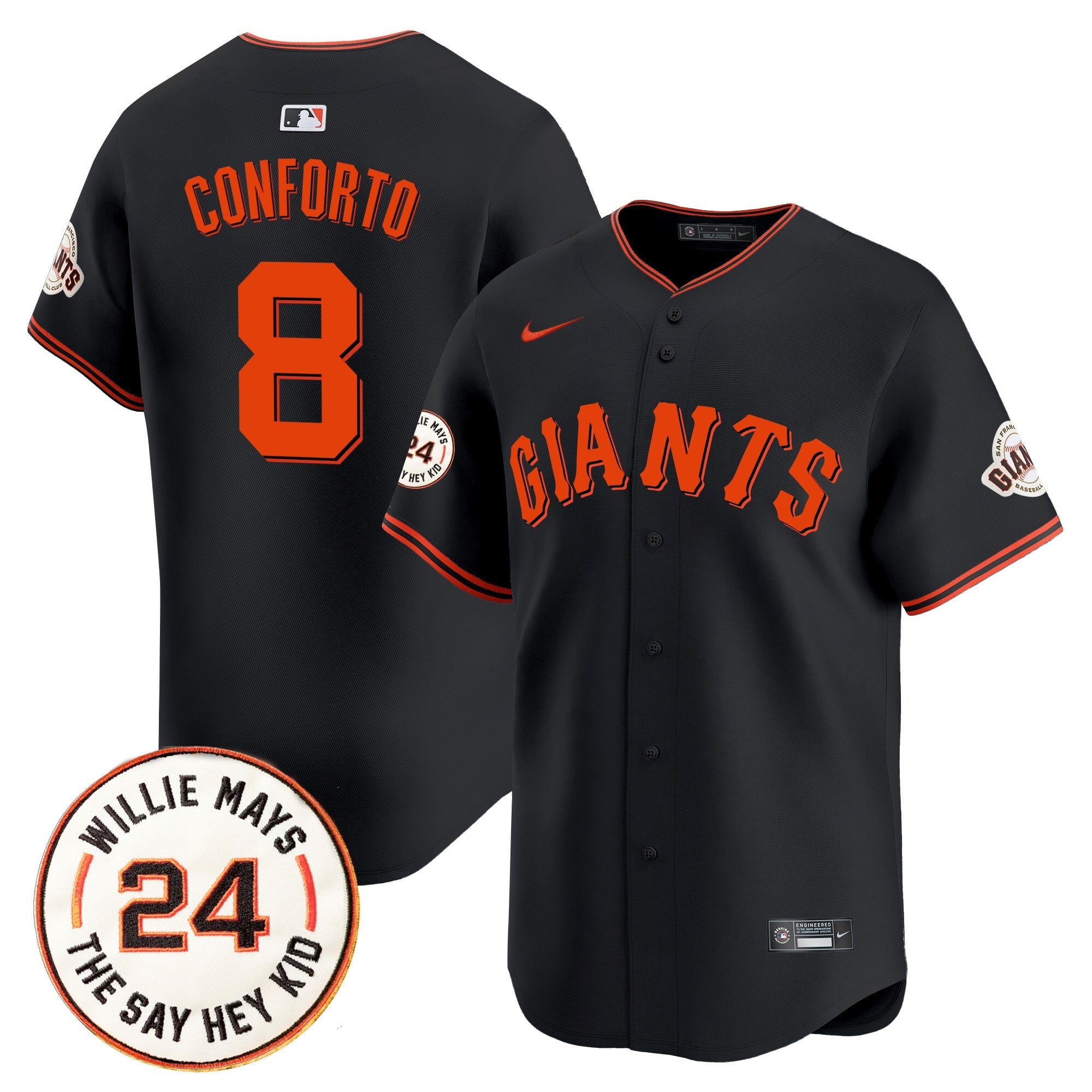 Men’s San Francisco 2025 Willie Mays Patch Vapor Premier Limited Jersey