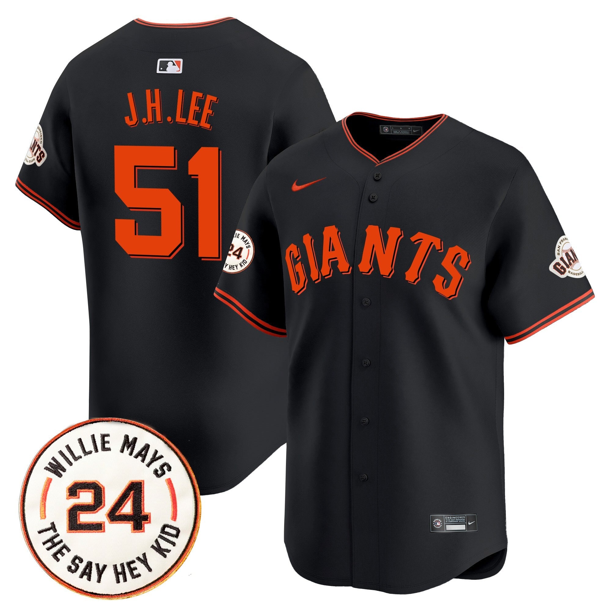 Men’s San Francisco 2025 Willie Mays Patch Vapor Premier Limited Jersey