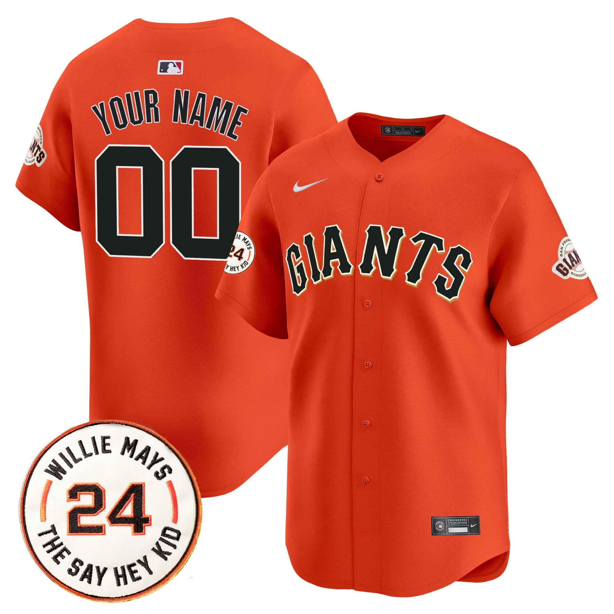 San Francisco 2025 Willie Mays Patch Vapor Premier Limited Custom Jersey