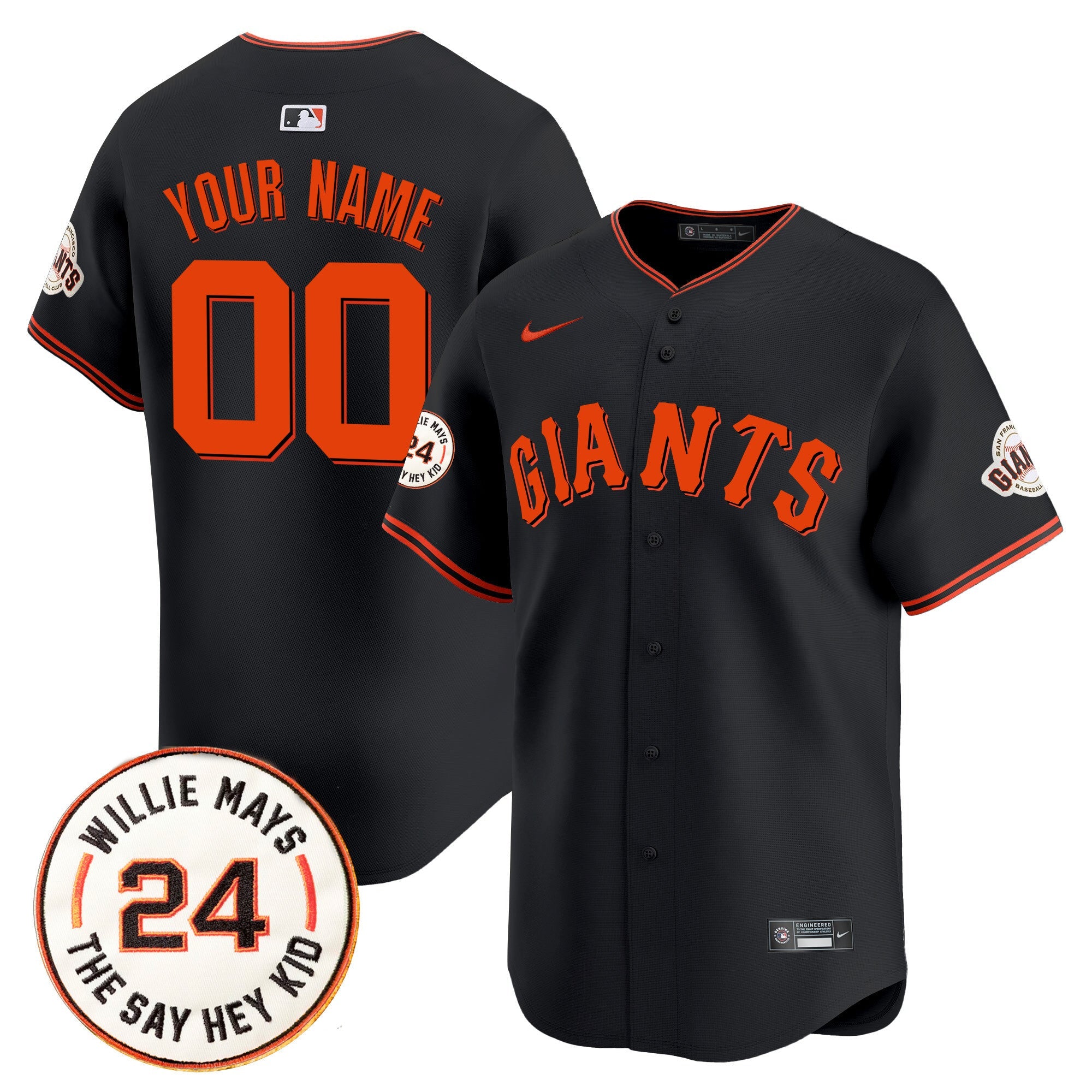San Francisco 2025 Willie Mays Patch Vapor Premier Limited Custom Jersey