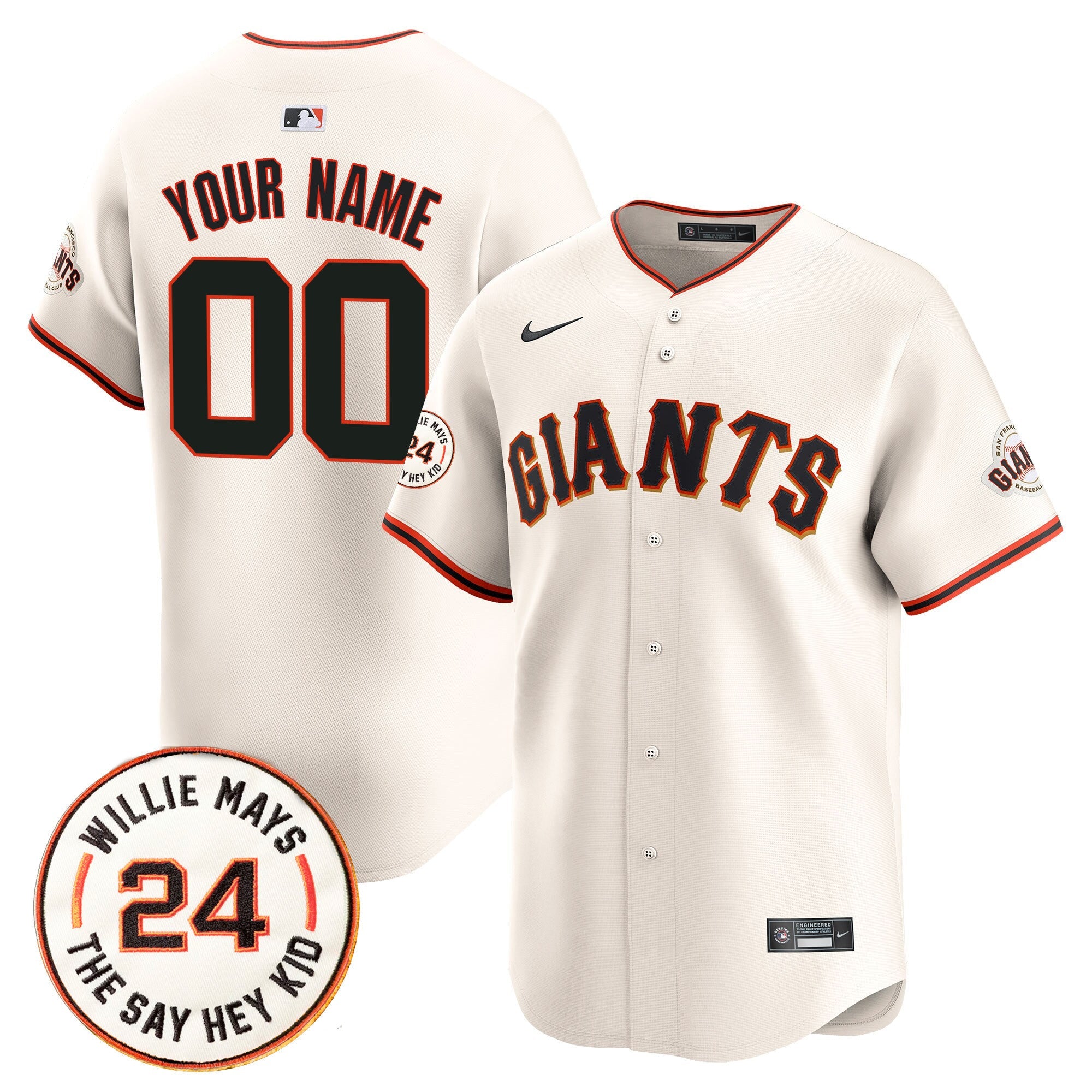 San Francisco 2025 Willie Mays Patch Vapor Premier Limited Custom Jersey