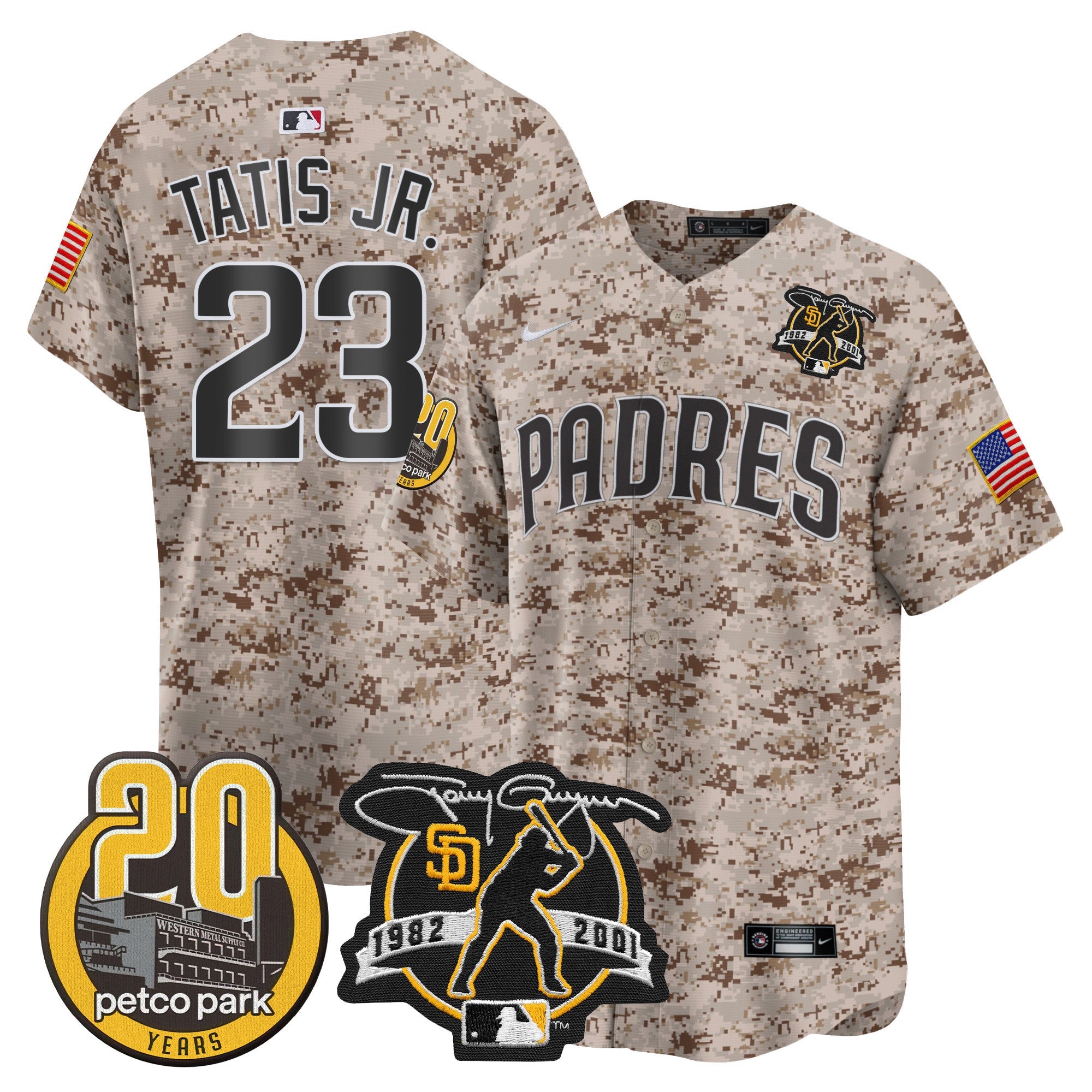 Men’s Tony Gwynn & Petco Park 20th Patch USMC Vapor Premier Limited Jersey