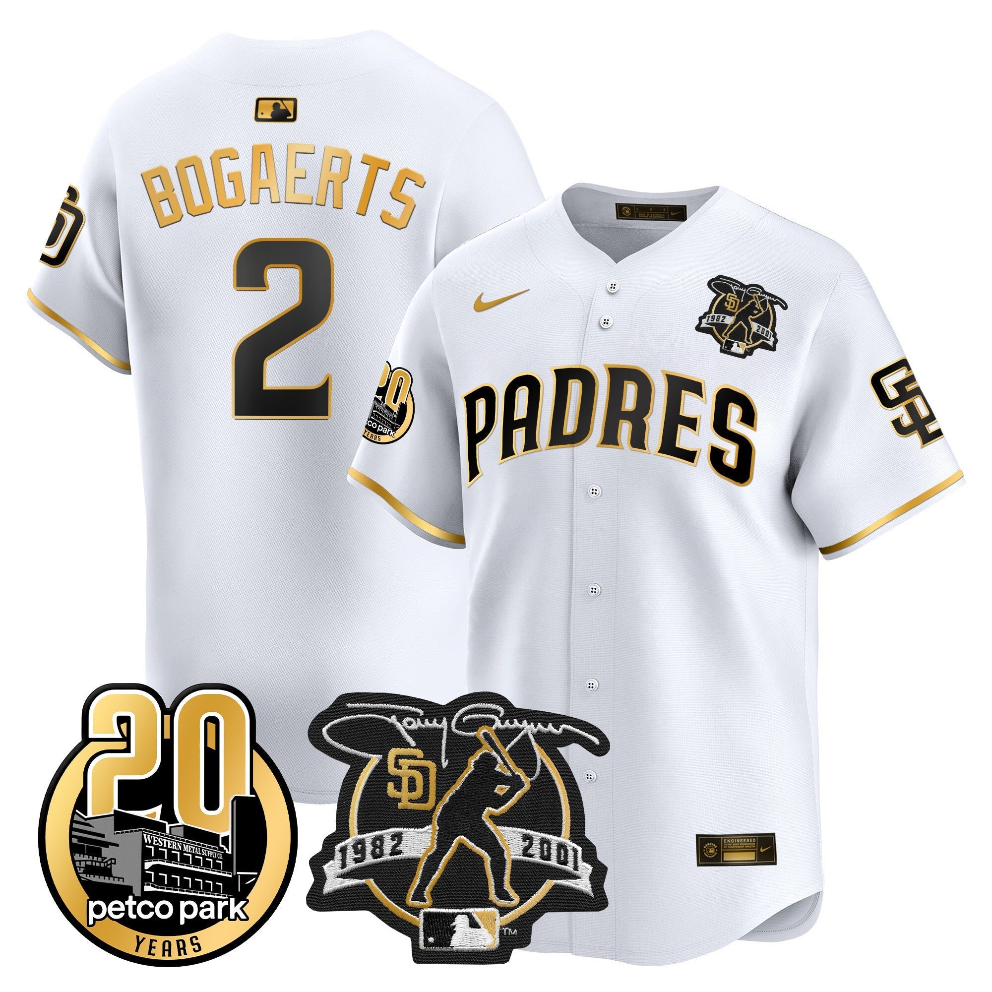 Men’s Tony Gwynn & Petco Park 20th Patch Vapor Premier Limited Jersey