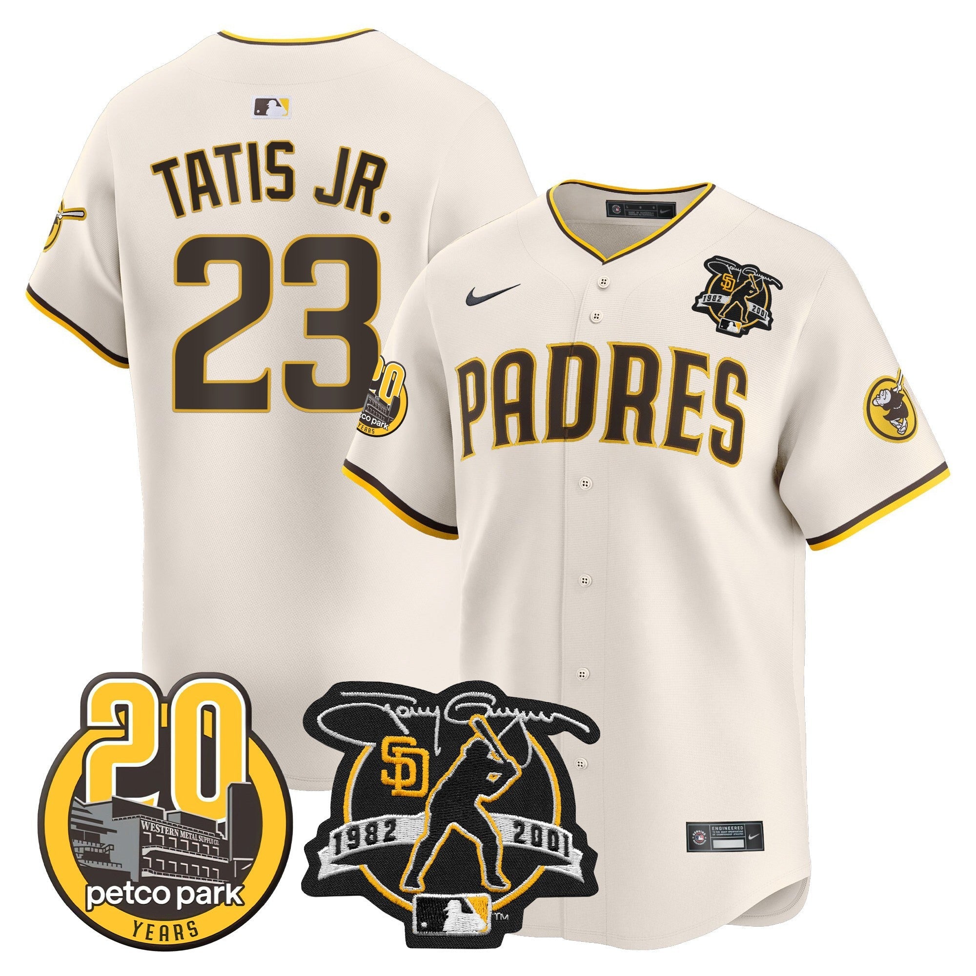 Men’s Tony Gwynn & Petco Park 20th Patch Vapor Premier Limited Jersey