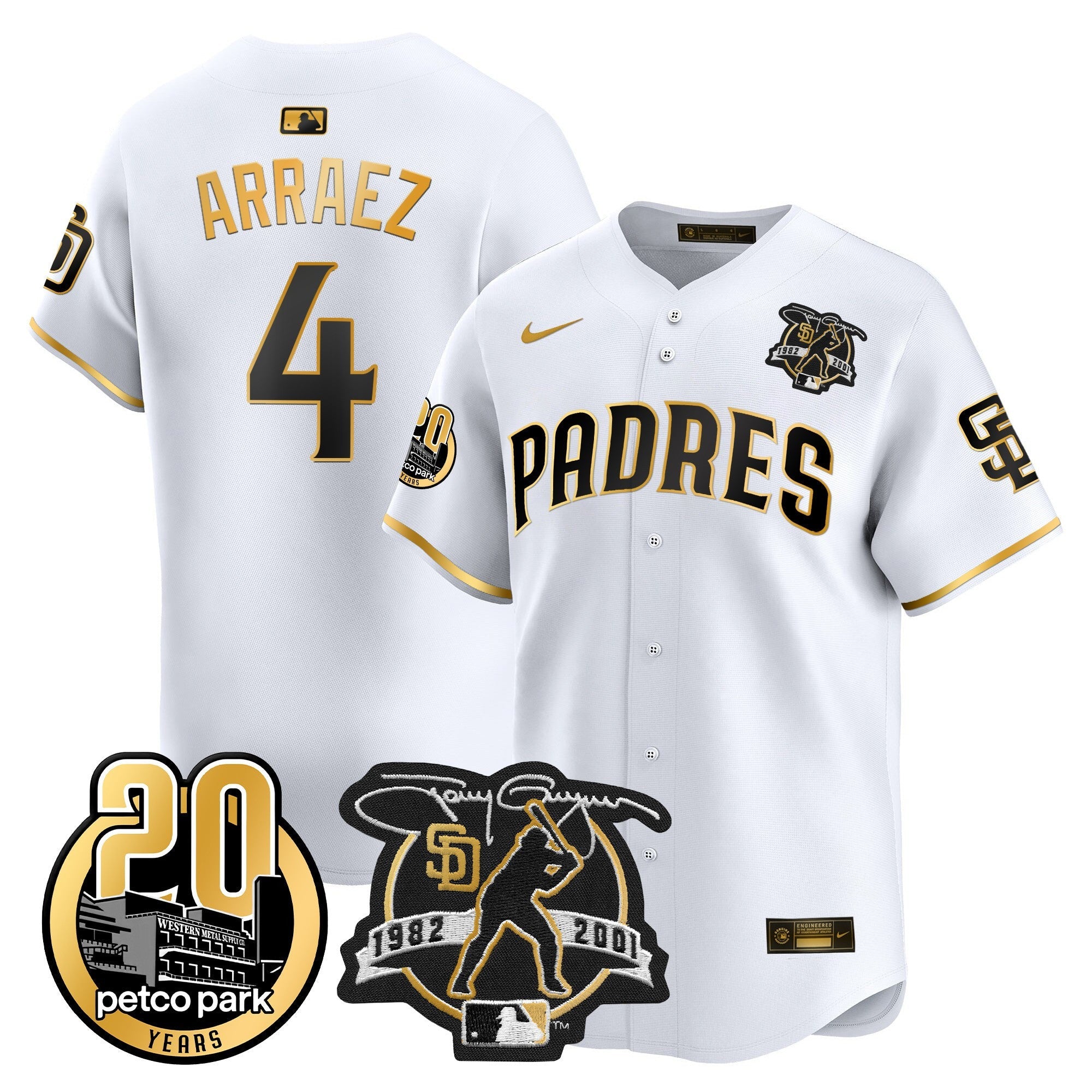 Men’s Tony Gwynn & Petco Park 20th Patch Vapor Premier Limited Jersey