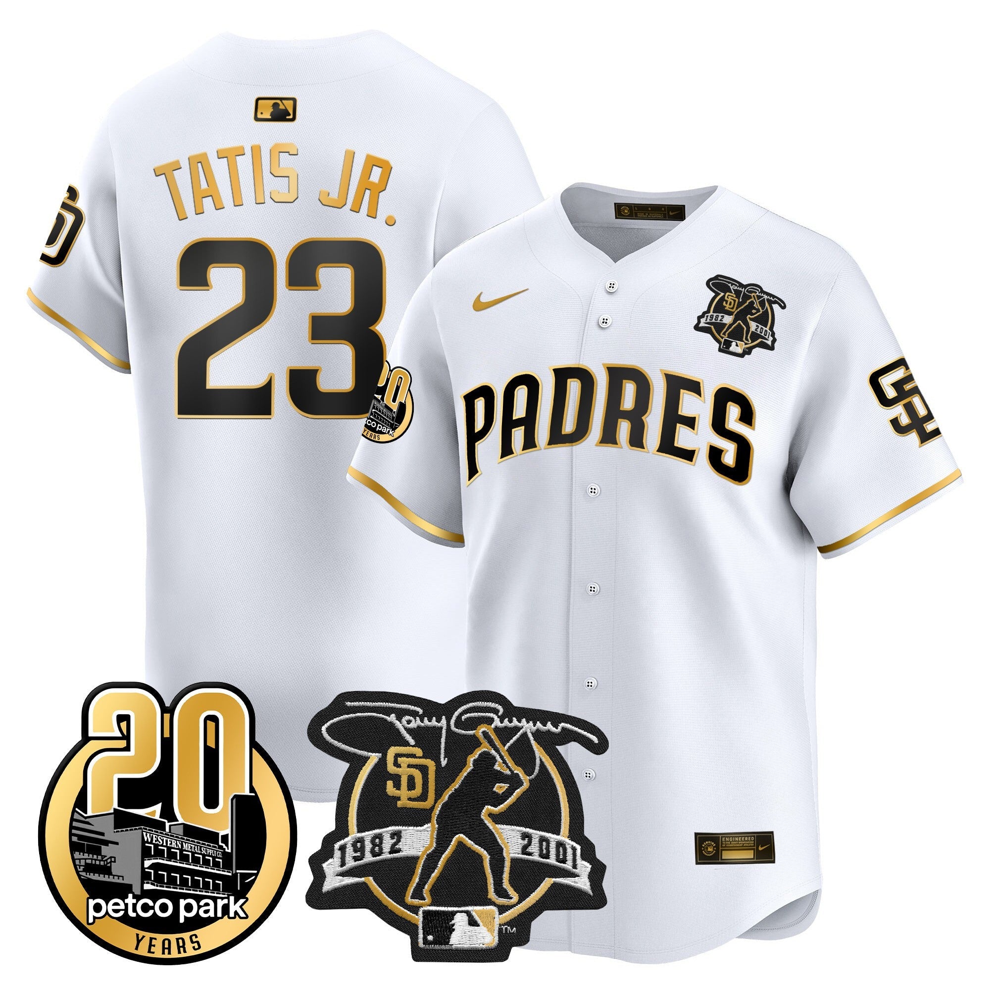 Men’s Tony Gwynn & Petco Park 20th Patch Vapor Premier Limited Jersey