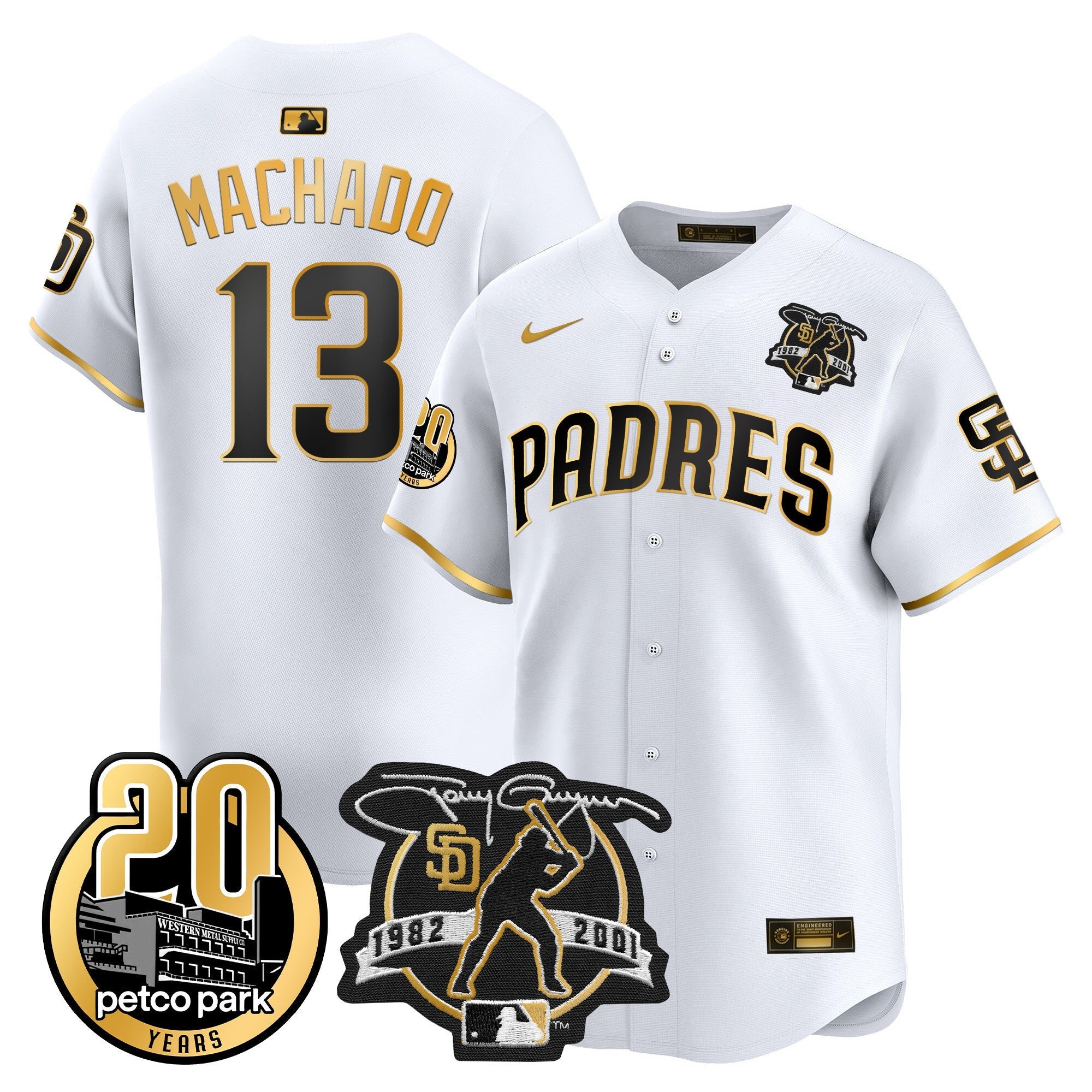 Men’s Tony Gwynn & Petco Park 20th Patch Vapor Premier Limited Jersey