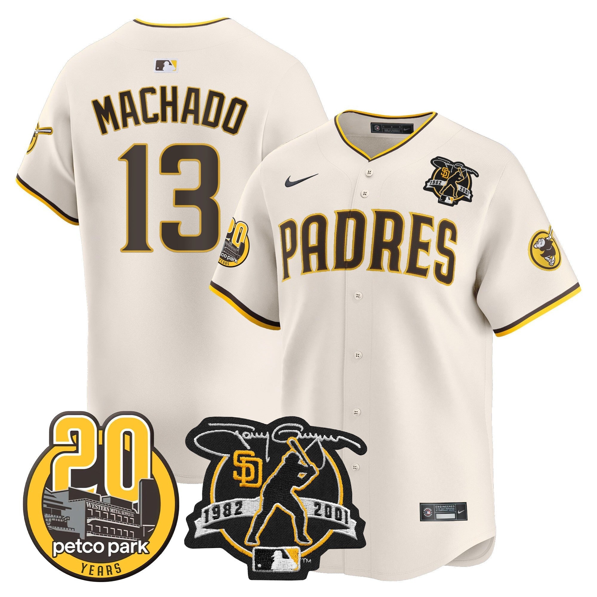 Men’s Tony Gwynn & Petco Park 20th Patch Vapor Premier Limited Jersey