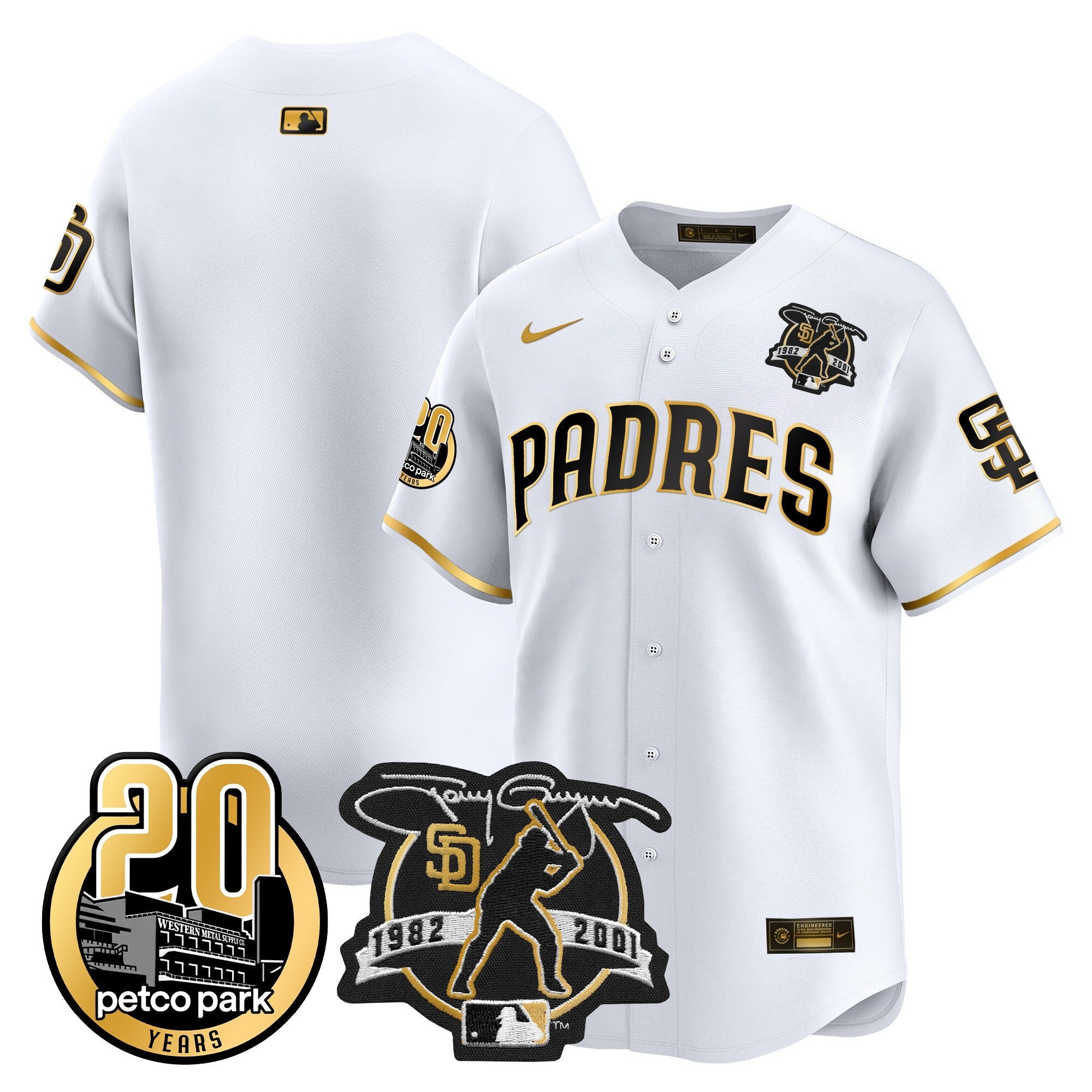 Men’s Tony Gwynn & Petco Park 20th Patch Vapor Premier Limited Jersey