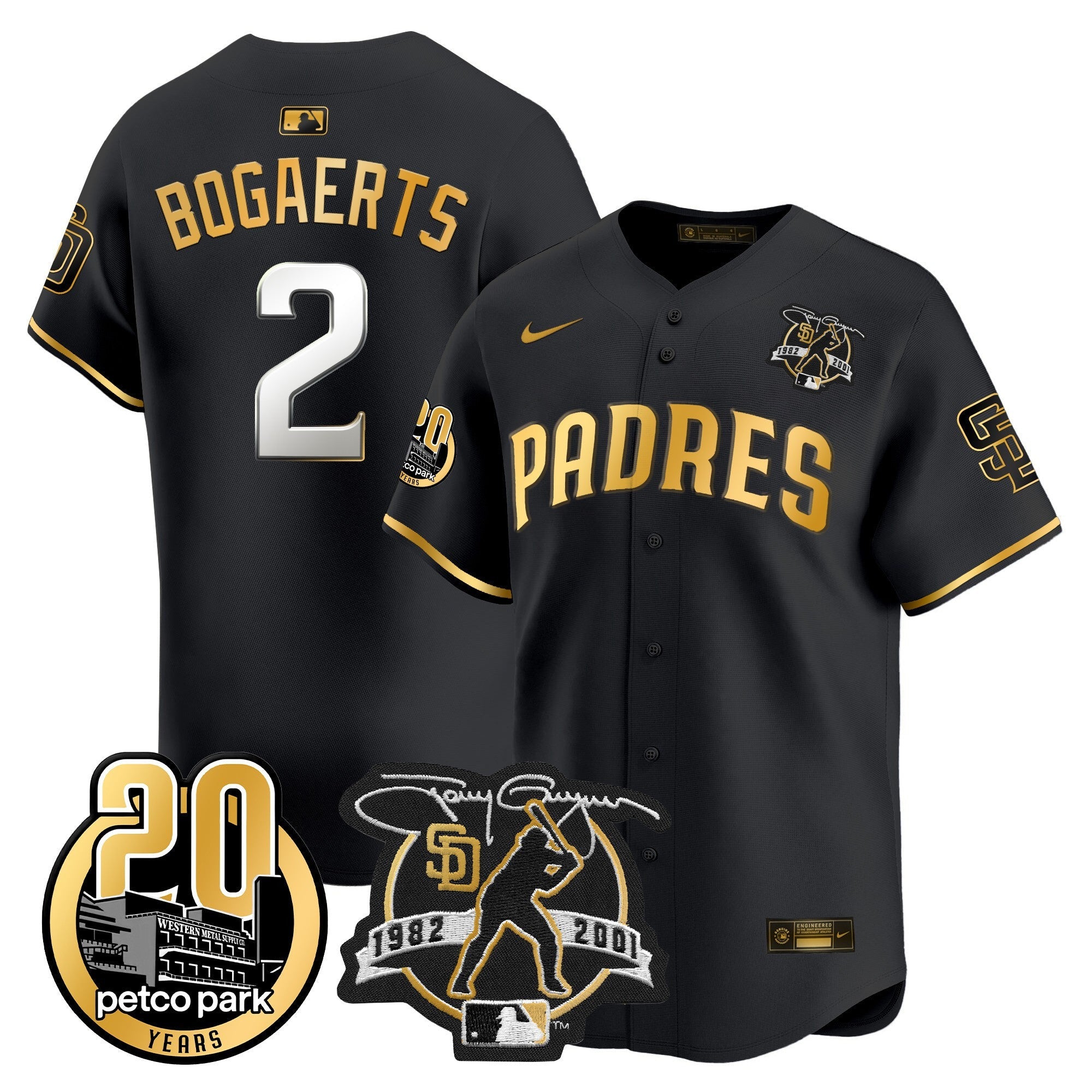 Men’s Tony Gwynn & Petco Park 20th Patch Vapor Premier Limited Jersey