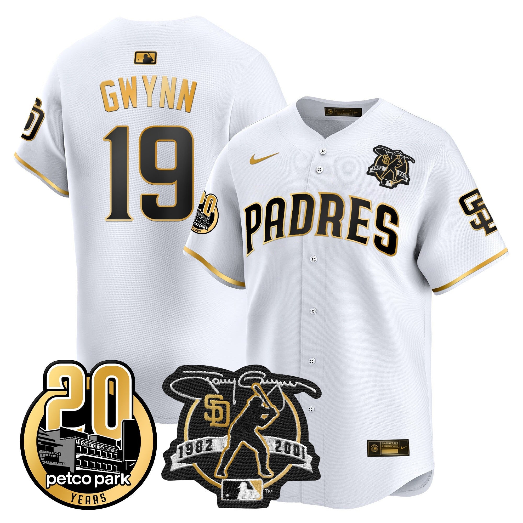 Men’s Tony Gwynn & Petco Park 20th Patch Vapor Premier Limited Jersey
