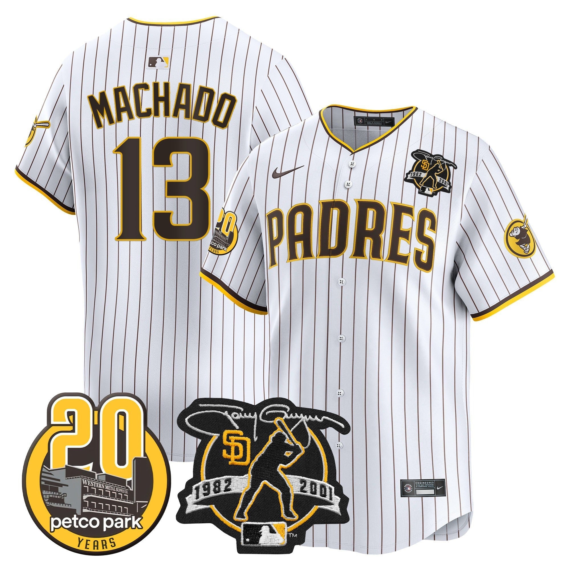 Men’s Tony Gwynn & Petco Park 20th Patch Vapor Premier Limited Jersey