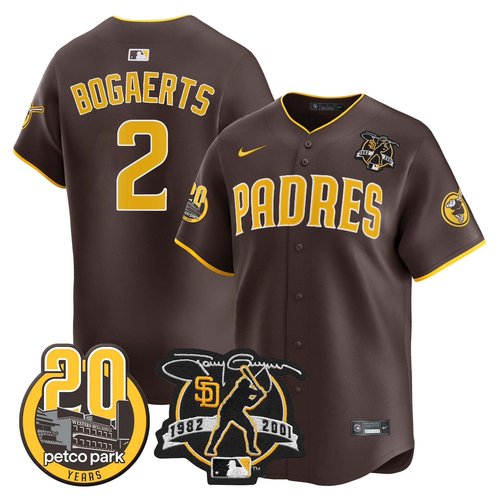 Men’s Tony Gwynn & Petco Park 20th Patch Vapor Premier Limited Jersey