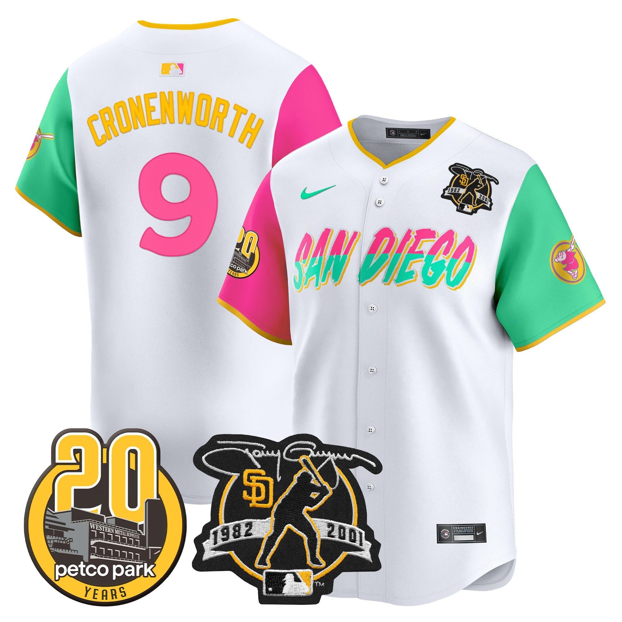 Men’s Tony Gwynn & Petco Park 20th Patch Vapor Premier Limited Jersey
