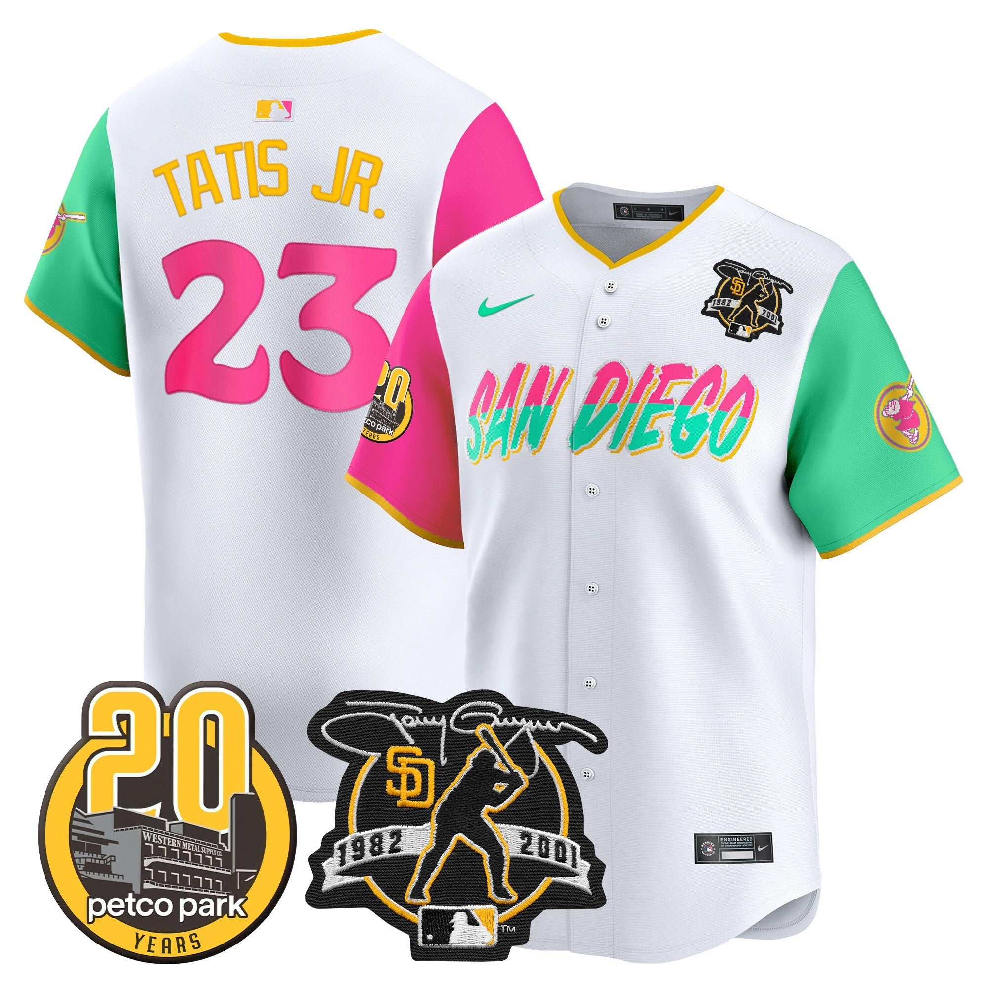 Men’s Tony Gwynn & Petco Park 20th Patch Vapor Premier Limited Jersey