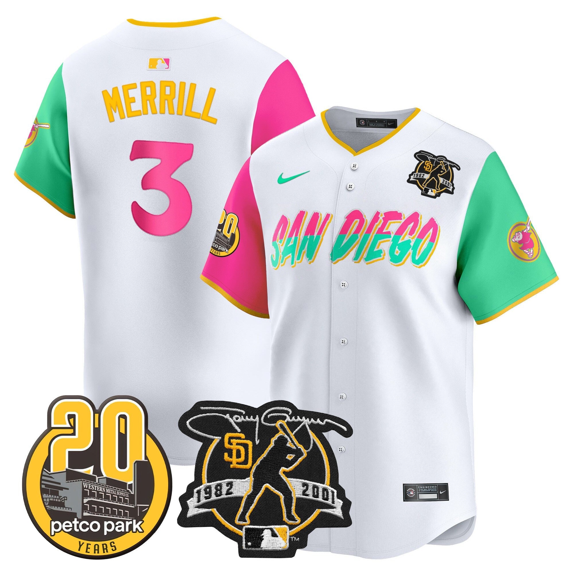 Men’s Tony Gwynn & Petco Park 20th Patch Vapor Premier Limited Jersey