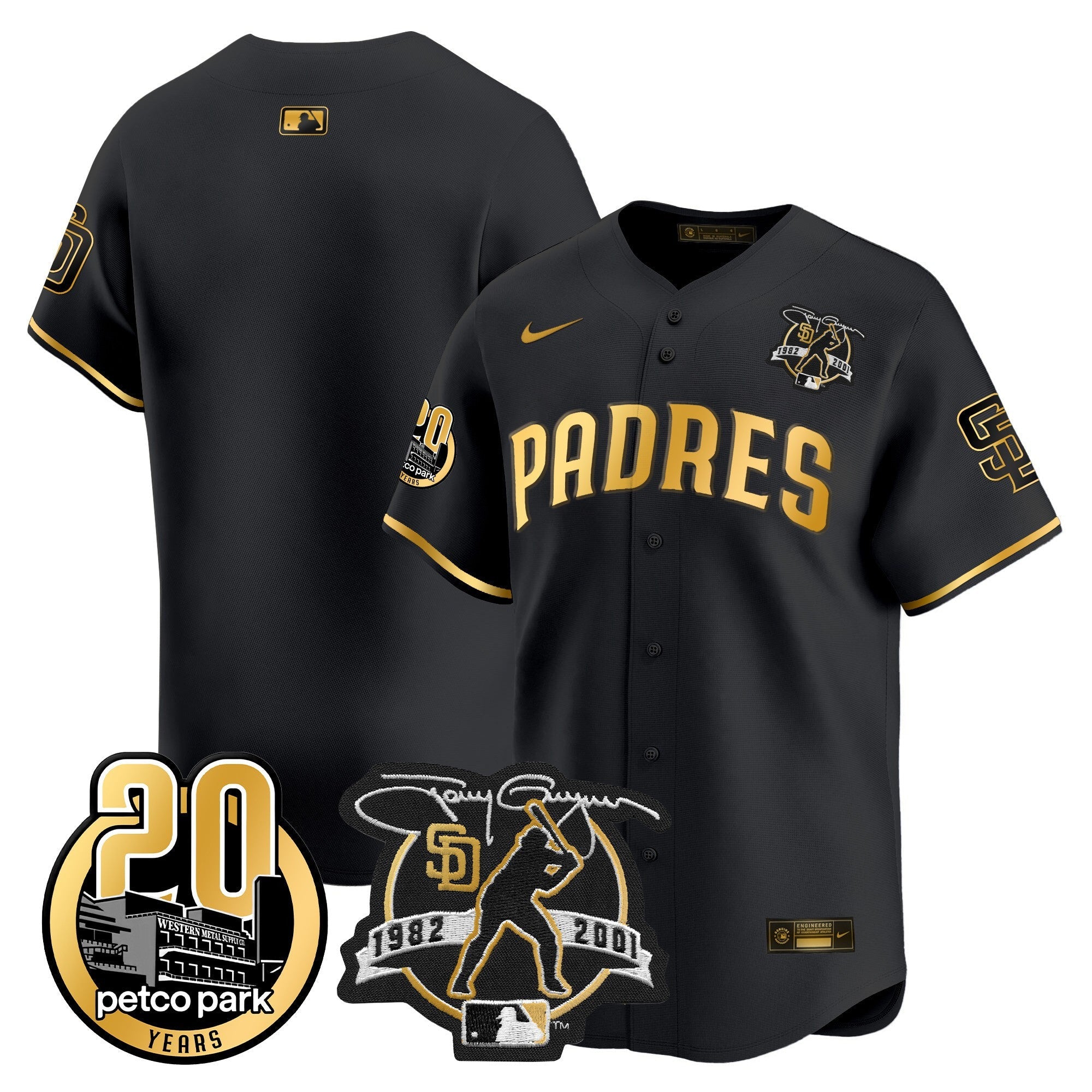 Men’s Tony Gwynn & Petco Park 20th Patch Vapor Premier Limited Jersey