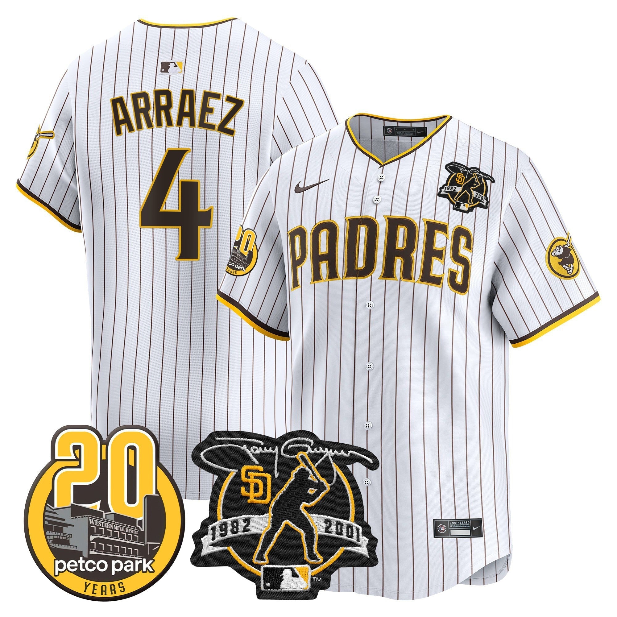 Men’s Tony Gwynn & Petco Park 20th Patch Vapor Premier Limited Jersey