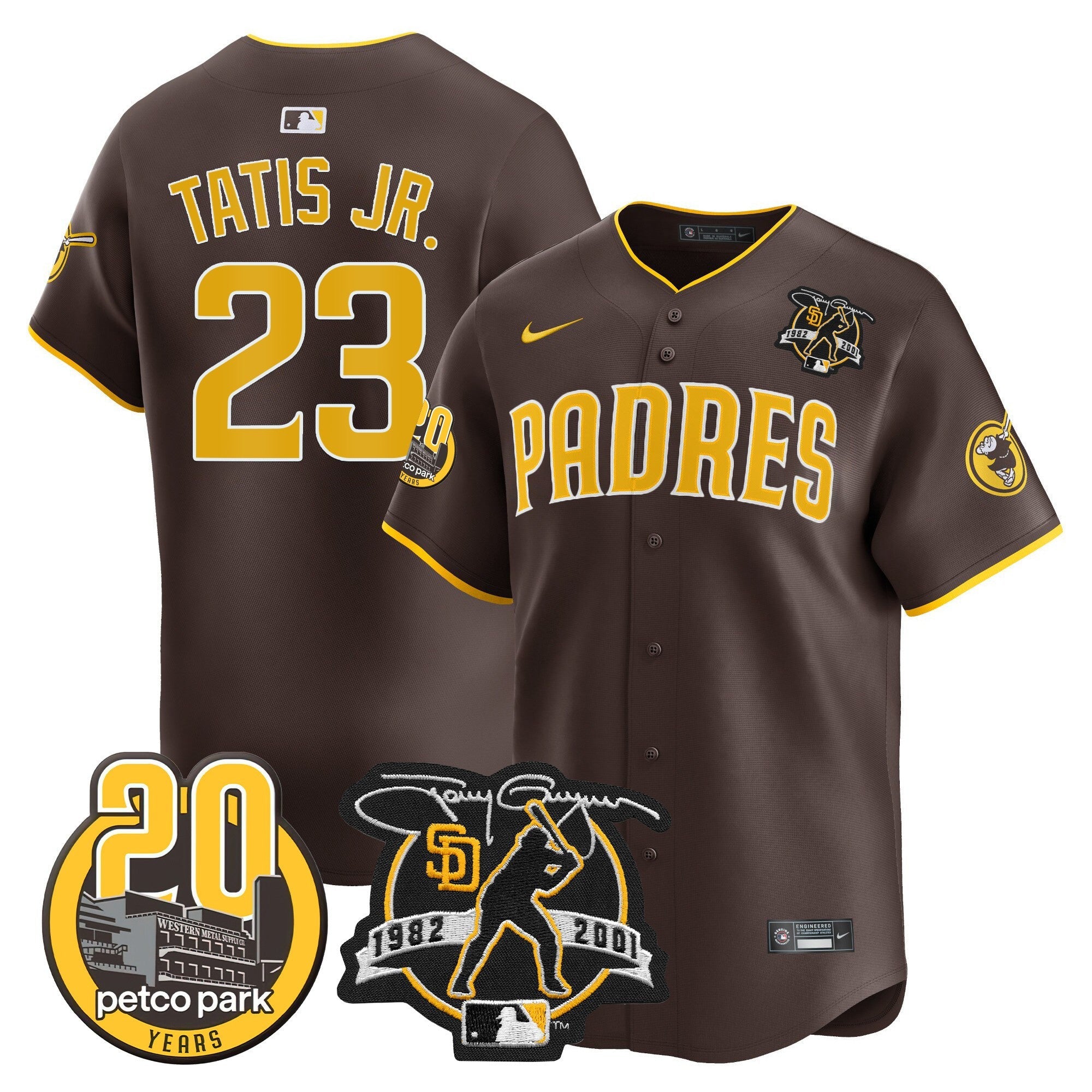Men’s Tony Gwynn & Petco Park 20th Patch Vapor Premier Limited Jersey
