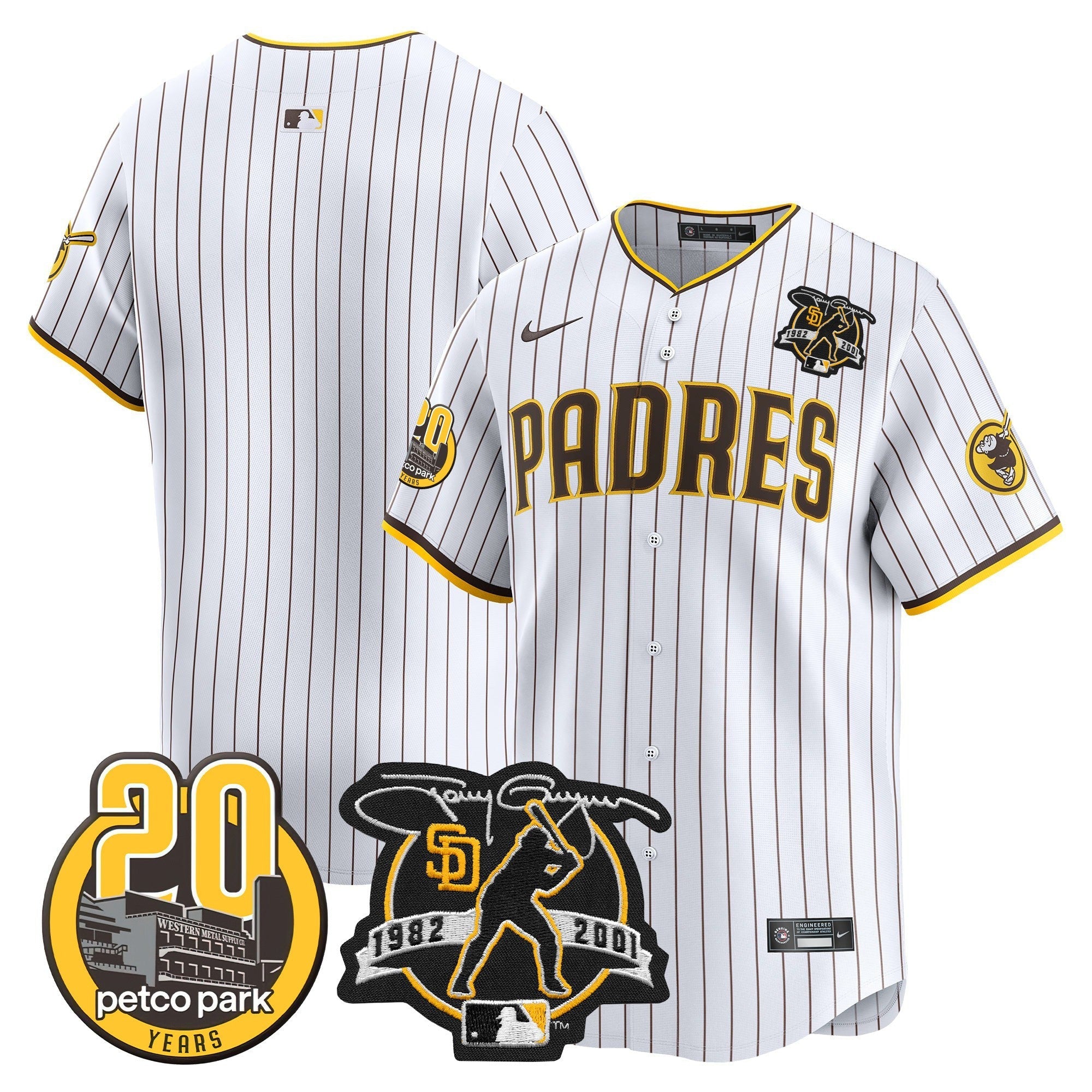Men’s Tony Gwynn & Petco Park 20th Patch Vapor Premier Limited Jersey