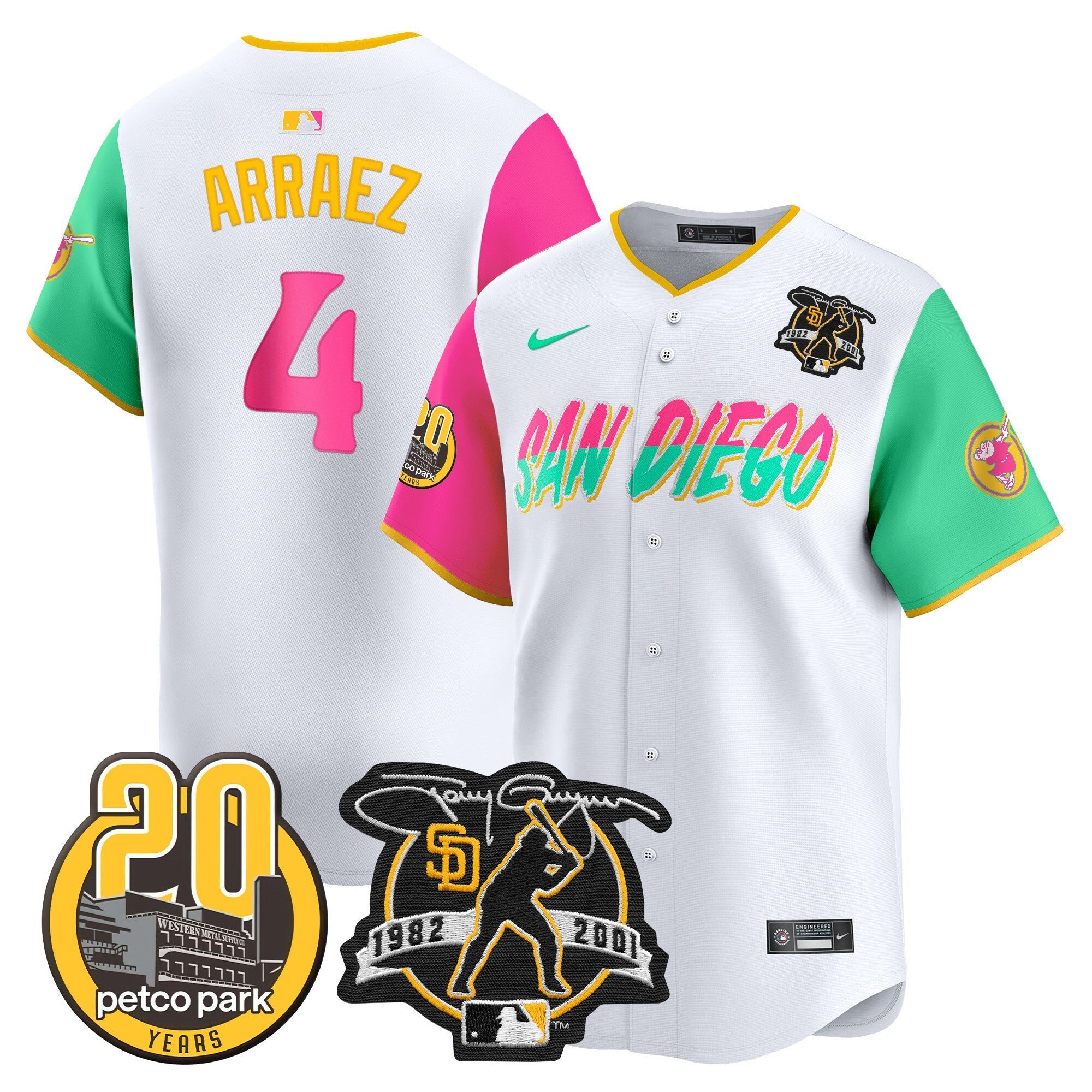 Men’s Tony Gwynn & Petco Park 20th Patch Vapor Premier Limited Jersey