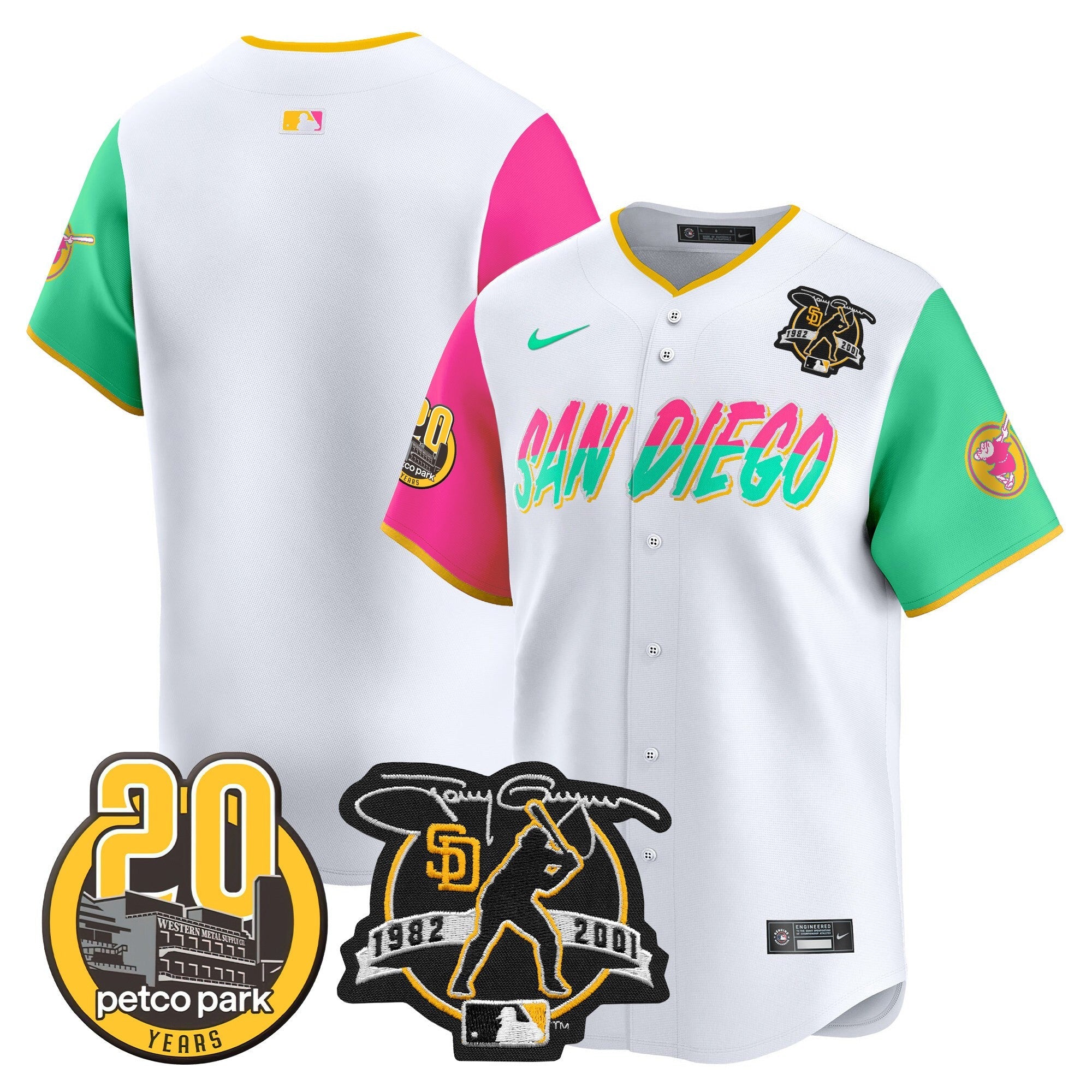 Men’s Tony Gwynn & Petco Park 20th Patch Vapor Premier Limited Jersey