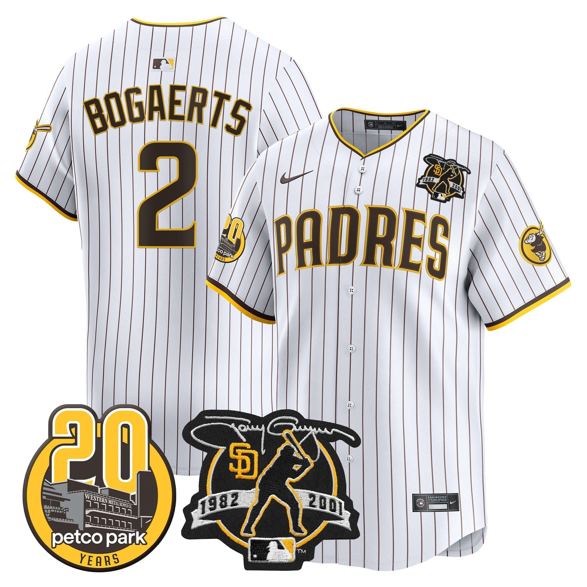 Men’s Tony Gwynn & Petco Park 20th Patch Vapor Premier Limited Jersey