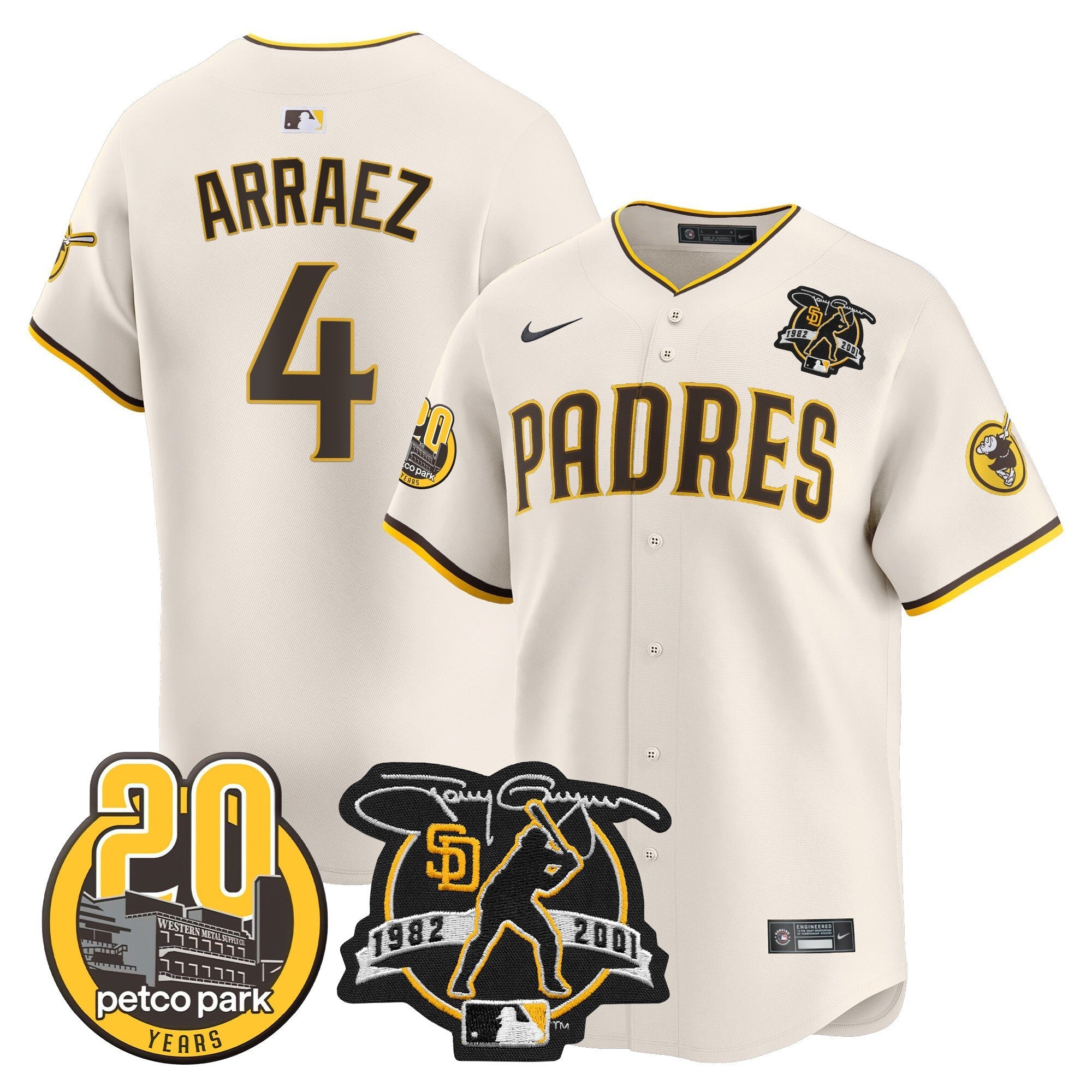 Men’s Tony Gwynn & Petco Park 20th Patch Vapor Premier Limited Jersey