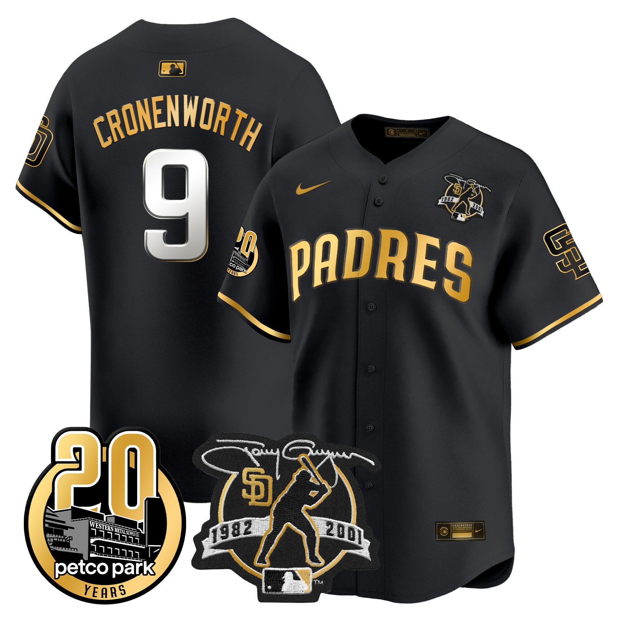 Men’s Tony Gwynn & Petco Park 20th Patch Vapor Premier Limited Jersey