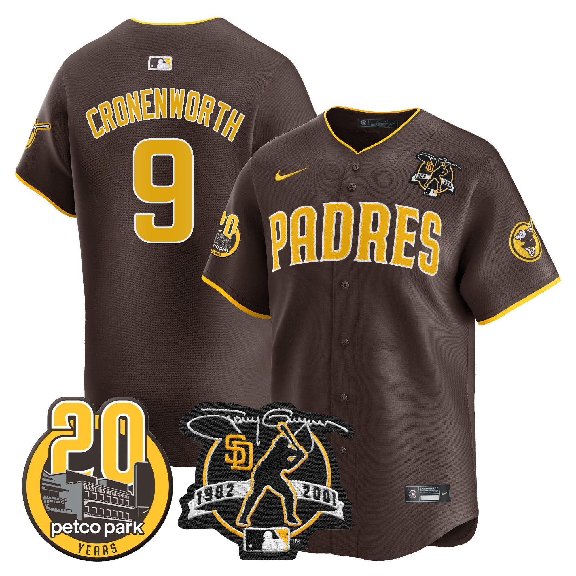Men’s Tony Gwynn & Petco Park 20th Patch Vapor Premier Limited Jersey