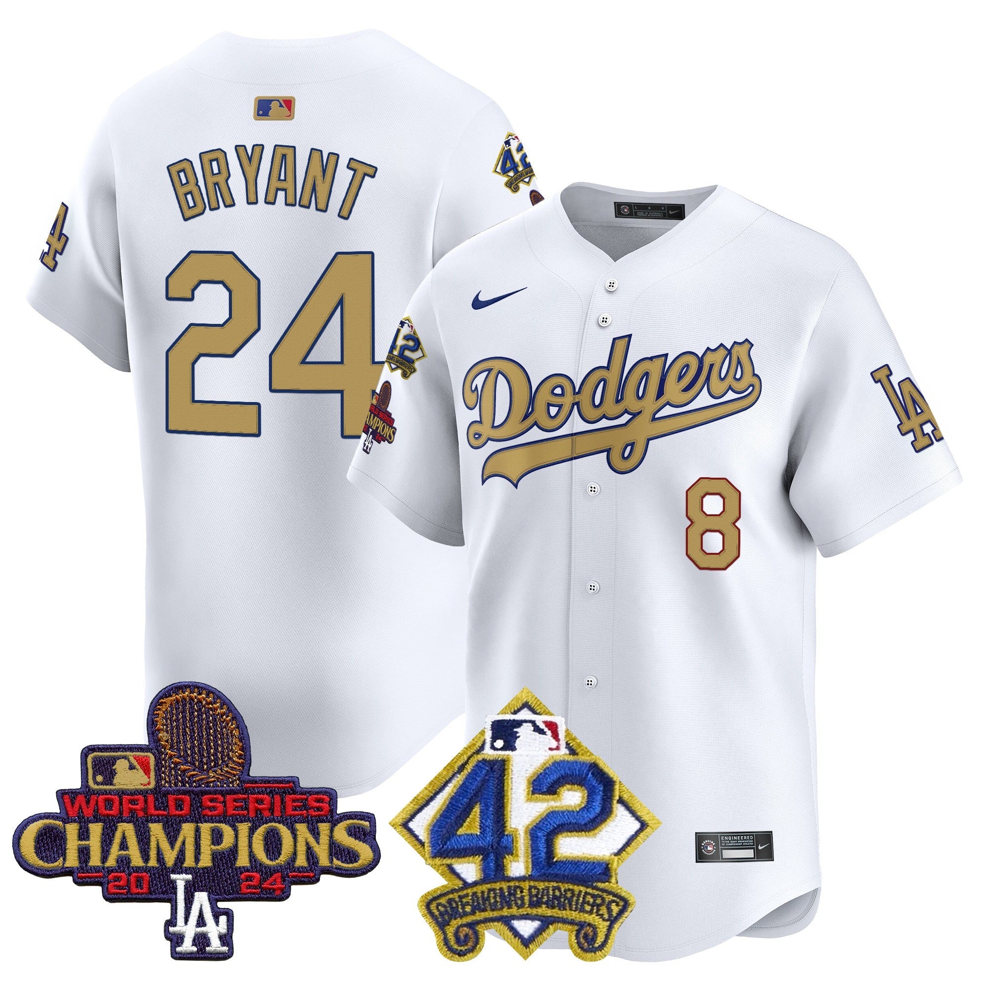 Men’s 2024 World Series Champions & Jackie Robinson Patch Vapor Premier Limited Jersey