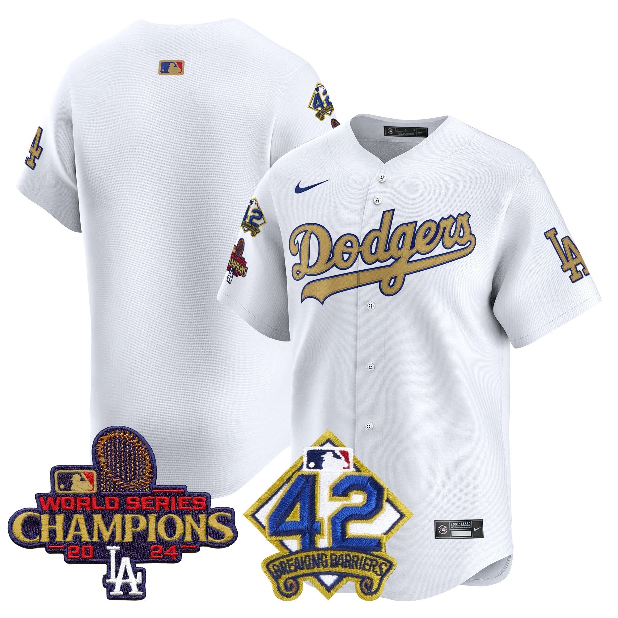 Men’s 2024 World Series Champions & Jackie Robinson Patch Vapor Premier Limited Jersey