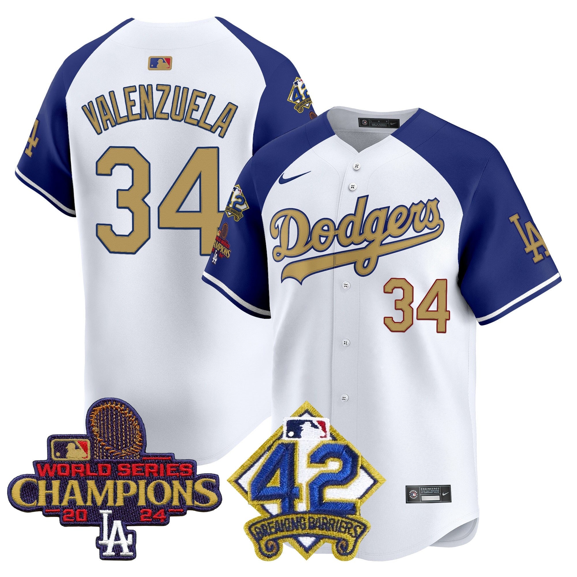 Men’s 2024 World Series Champions & Jackie Robinson Patch Vapor Premier Limited Jersey