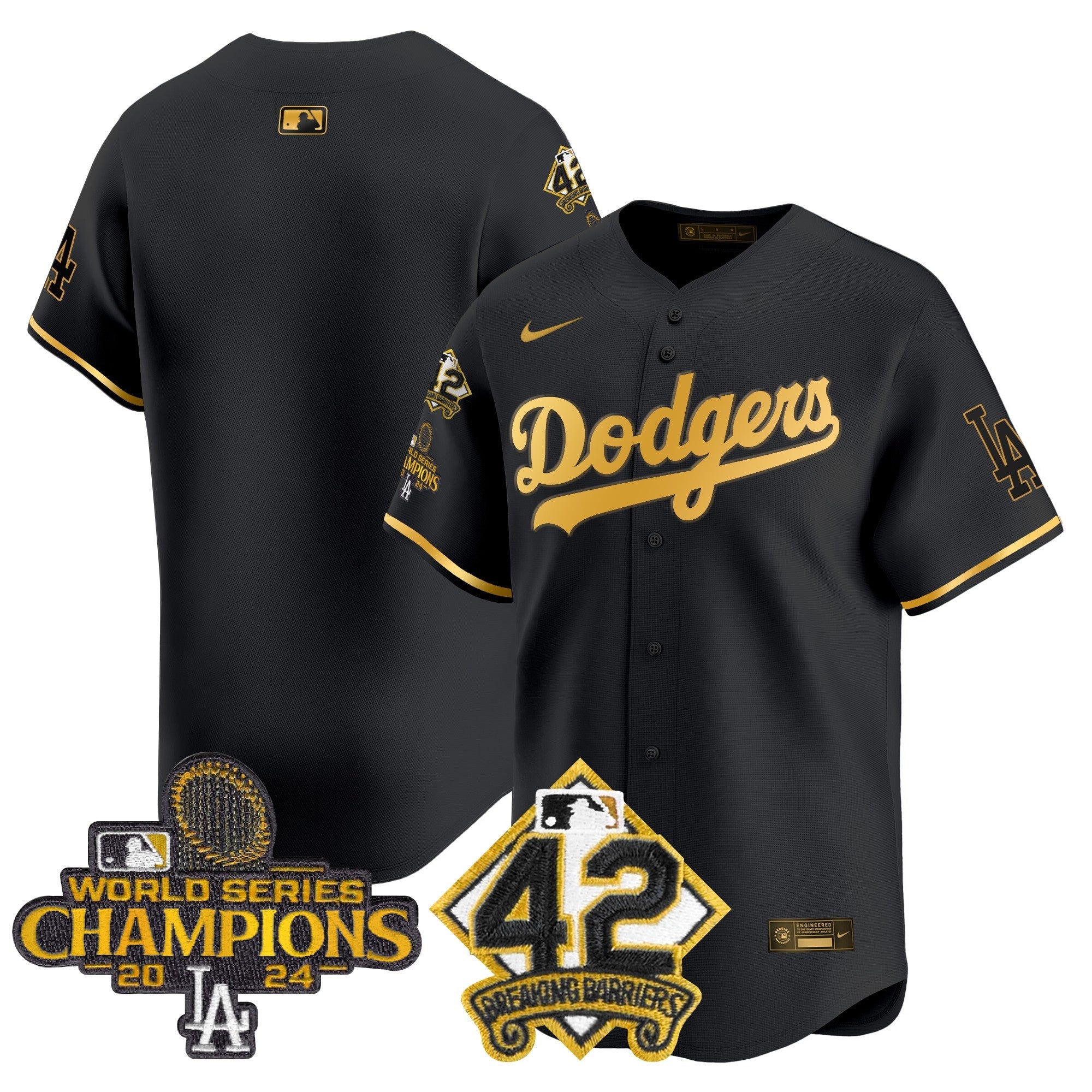 Men’s 2024 World Series Champions & Jackie Robinson Patch Vapor Premier Limited Jersey
