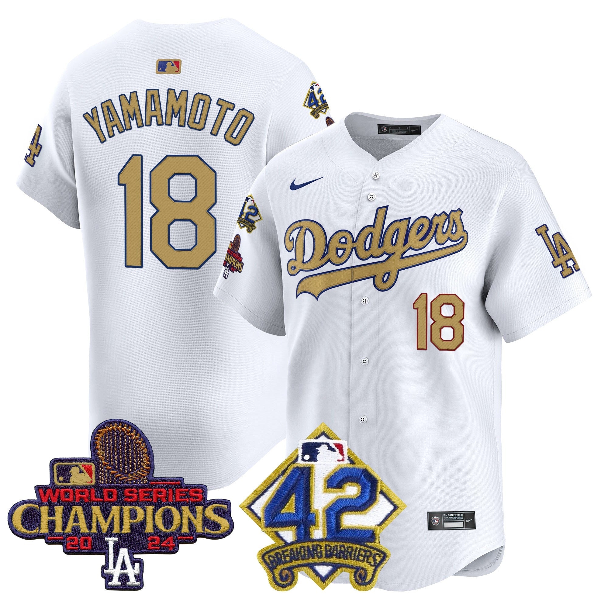 Men’s 2024 World Series Champions & Jackie Robinson Patch Vapor Premier Limited Jersey