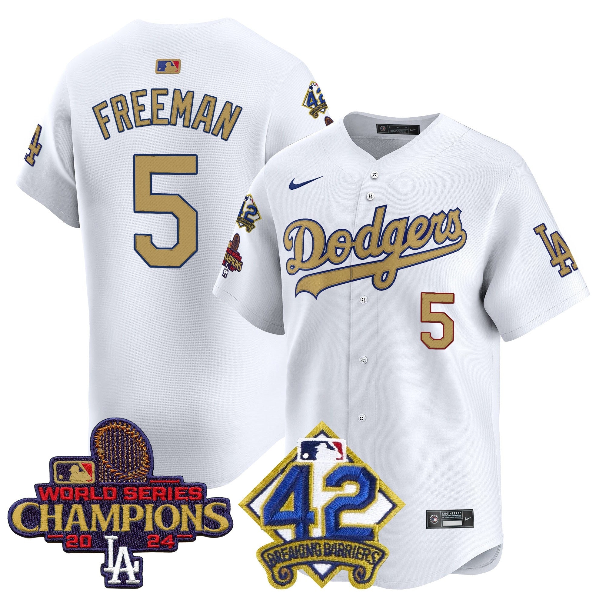 Men’s 2024 World Series Champions & Jackie Robinson Patch Vapor Premier Limited Jersey