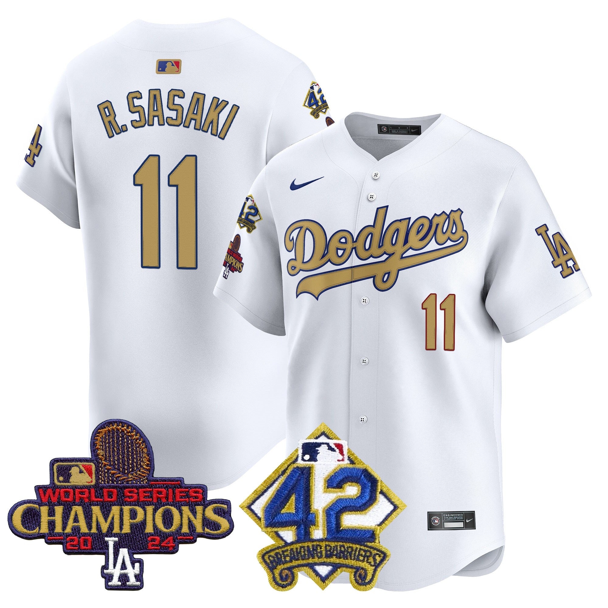Men’s 2024 World Series Champions & Jackie Robinson Patch Vapor Premier Limited Jersey