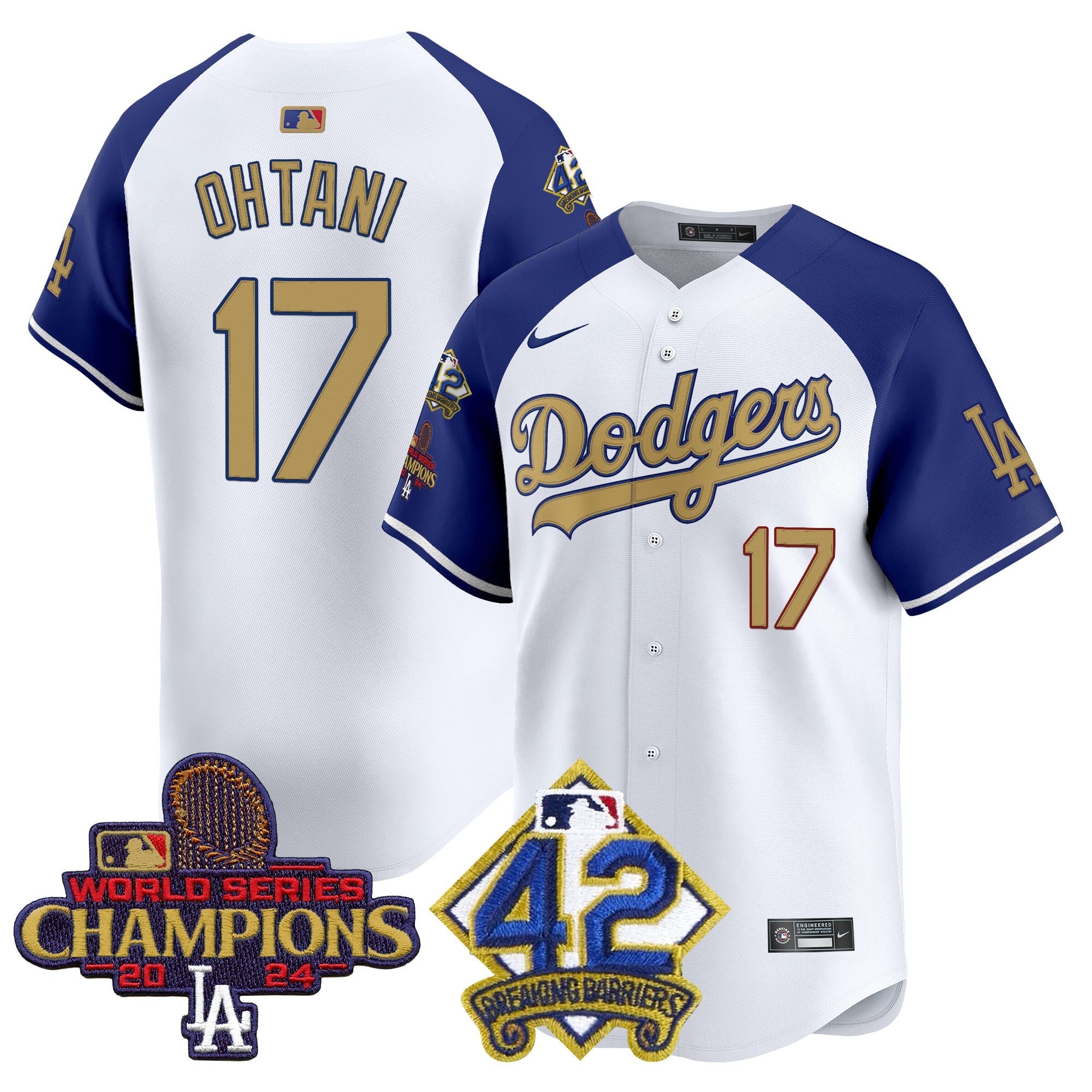 Men’s 2024 World Series Champions & Jackie Robinson Patch Vapor Premier Limited Jersey