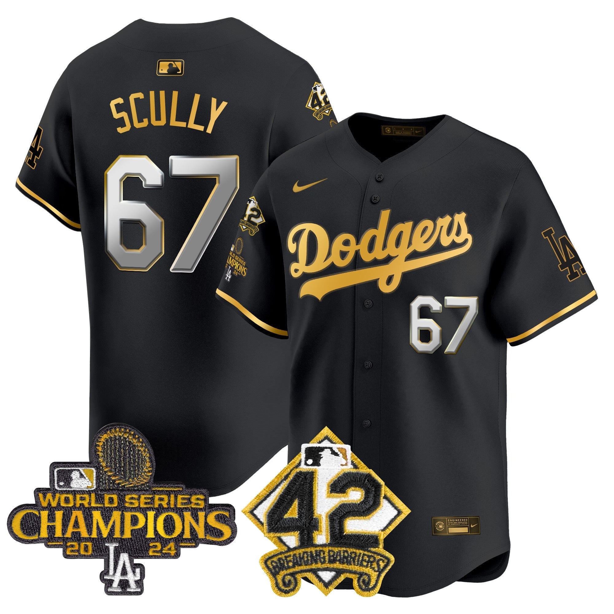 Men’s 2024 World Series Champions & Jackie Robinson Patch Vapor Premier Limited Jersey