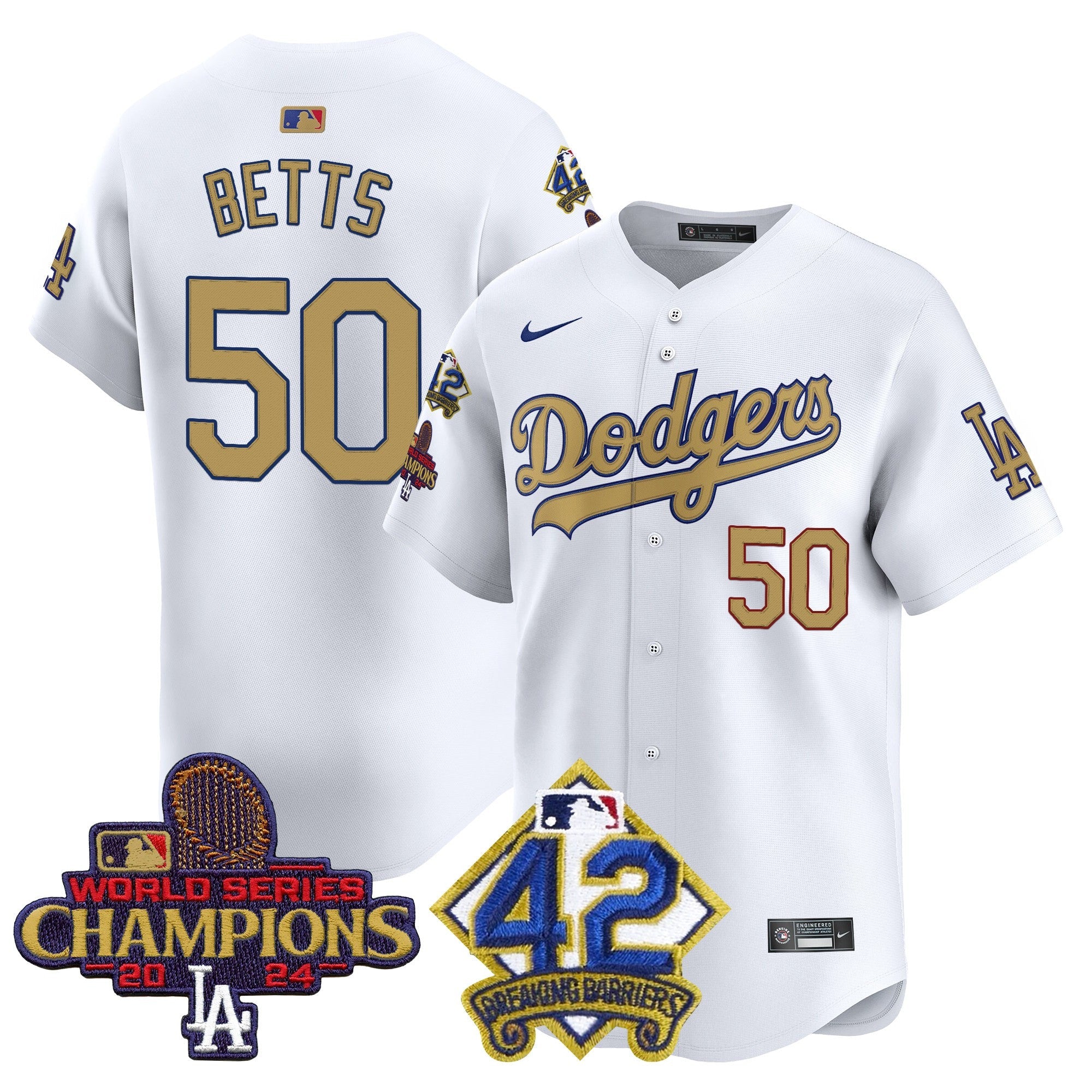 Men’s 2024 World Series Champions & Jackie Robinson Patch Vapor Premier Limited Jersey