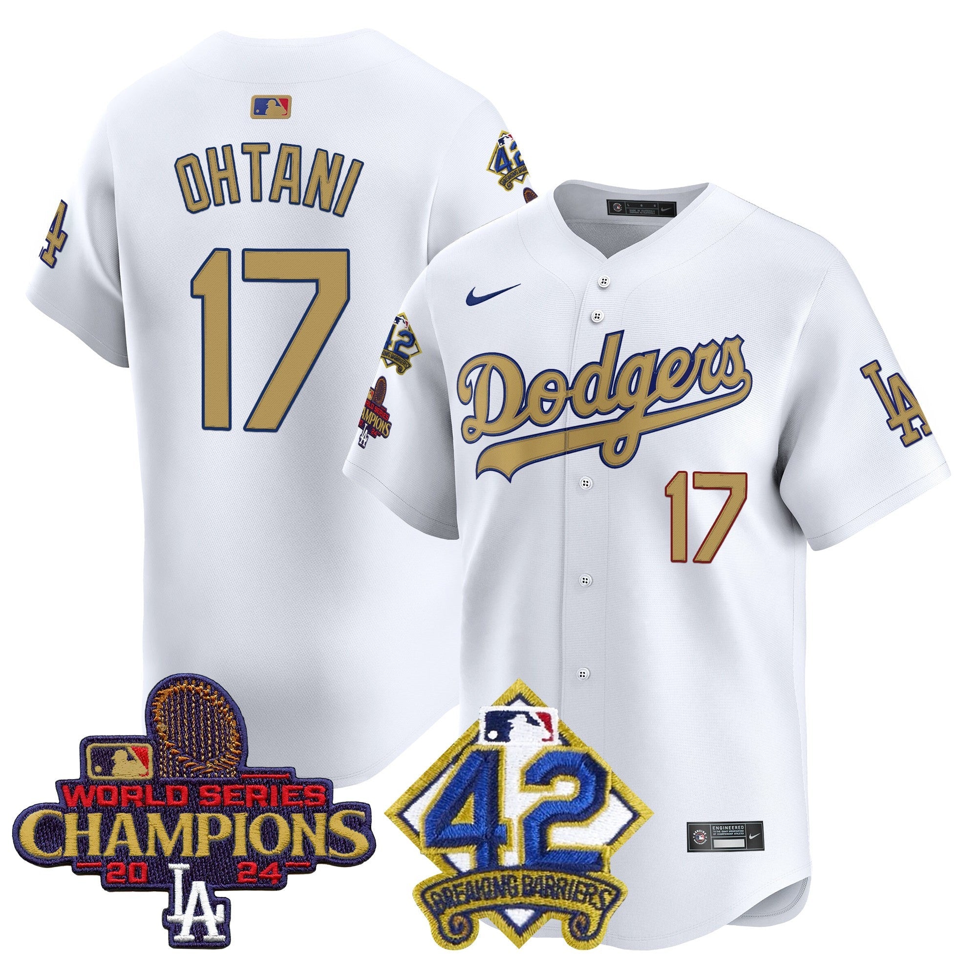 Men’s 2024 World Series Champions & Jackie Robinson Patch Vapor Premier Limited Jersey