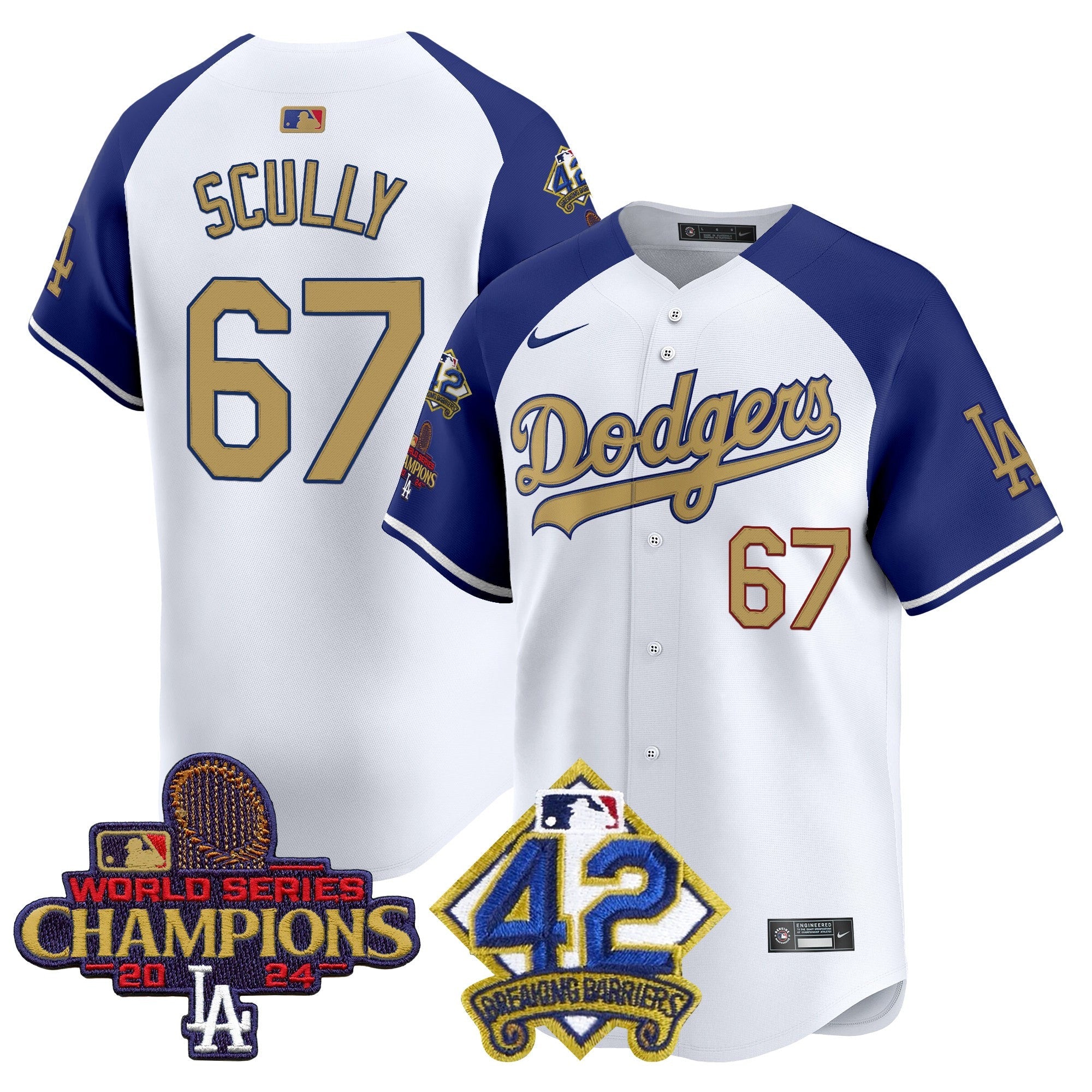 Men’s 2024 World Series Champions & Jackie Robinson Patch Vapor Premier Limited Jersey